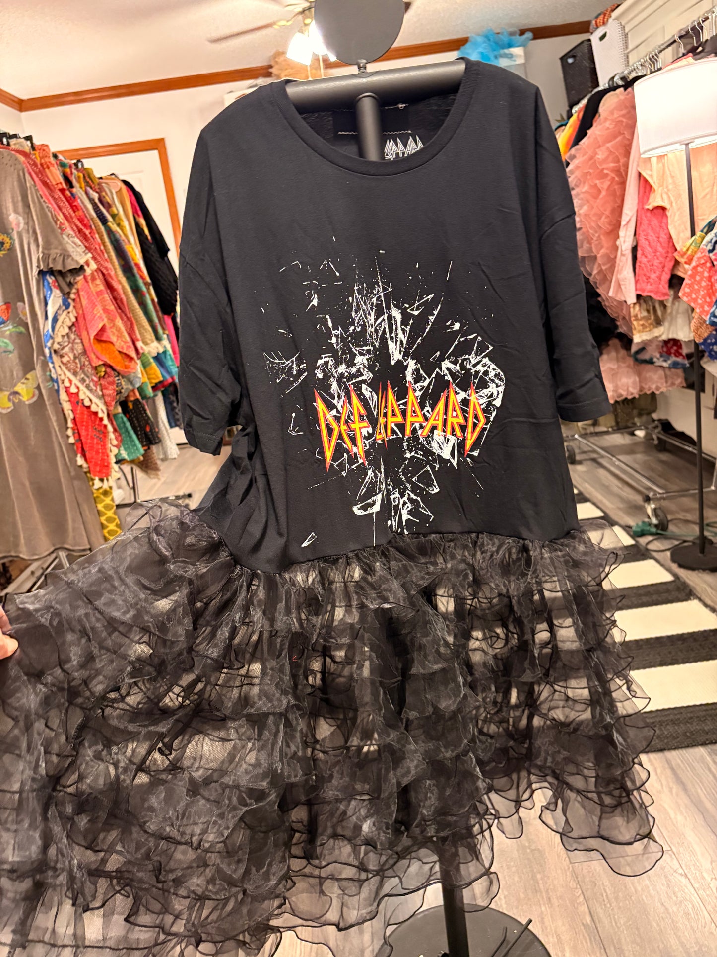 Hysteria Rockstar Ruffle Top One Size Fits a Small to 2X