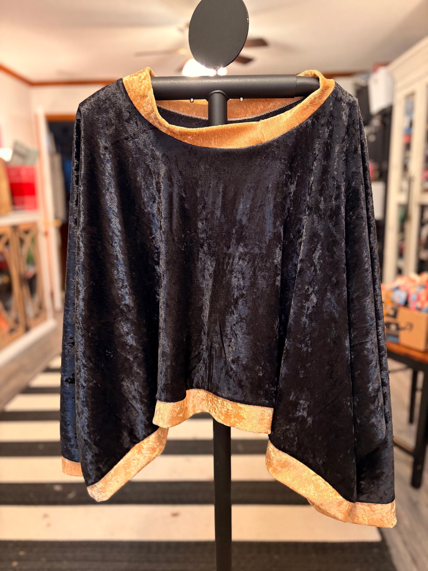 Midnight and Midas Crushed Velvet Tabi Top One Size Fits Small to XL