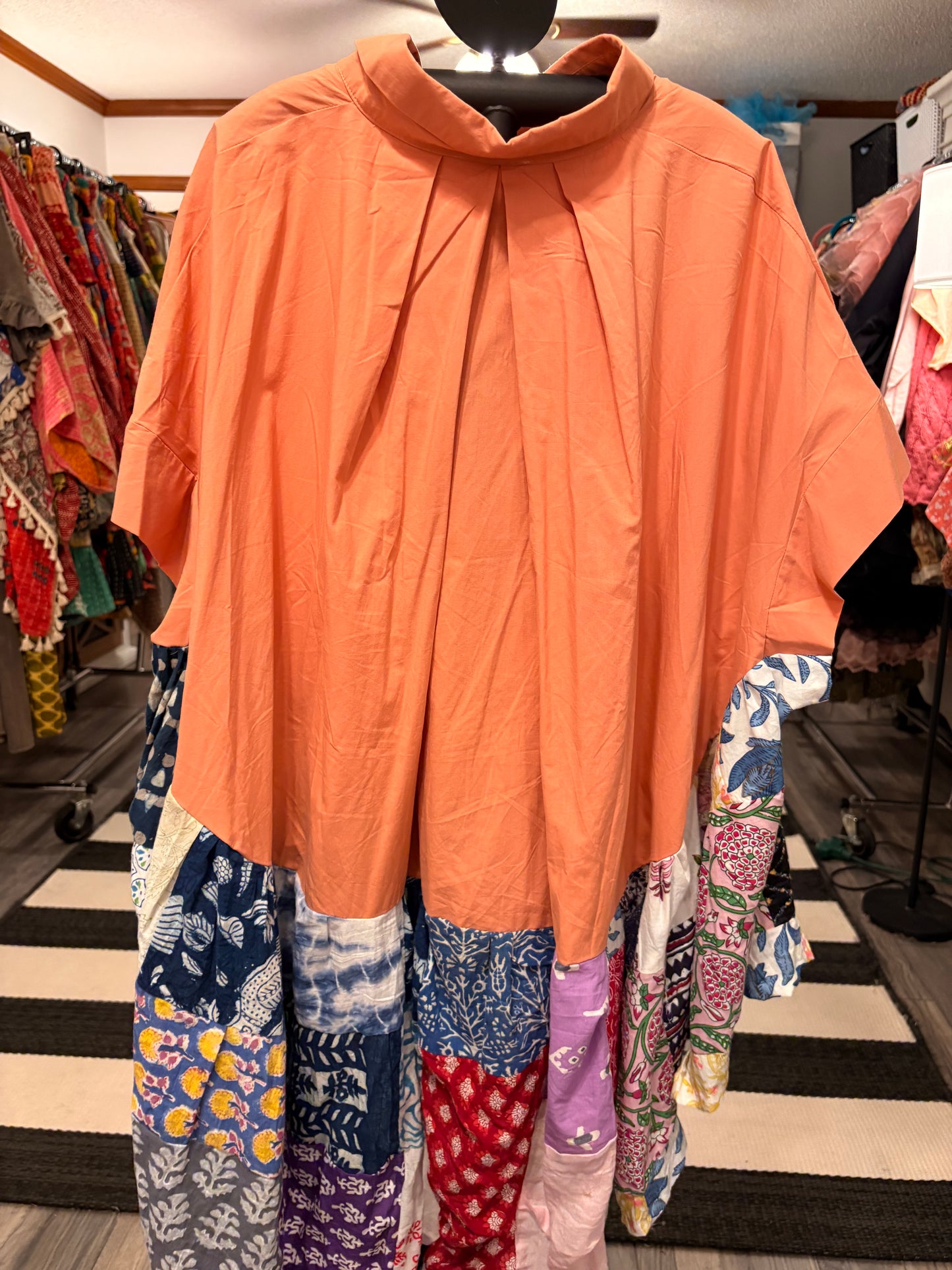 Shannon Upcycled Patchwork Circle Poncho One Size Fits Most