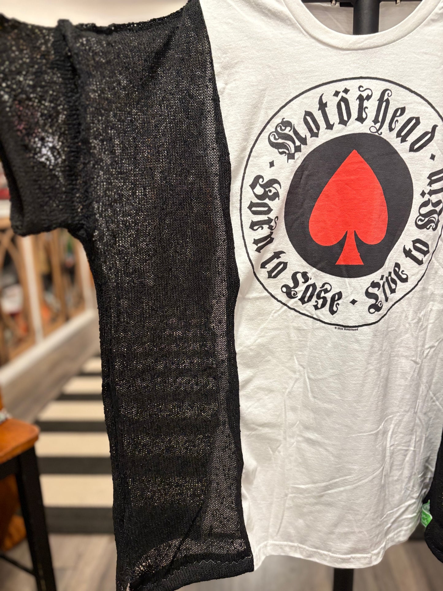 Ace of Spades Upcycled Drop Sleeve Mesh Sweater Tee One Size Fits A Small to XXL Oversized