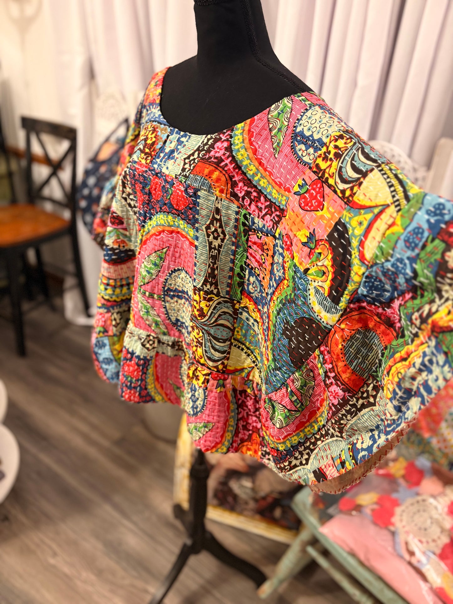 Mimi Kantha Circle Top One Size Fits a Small to XXL