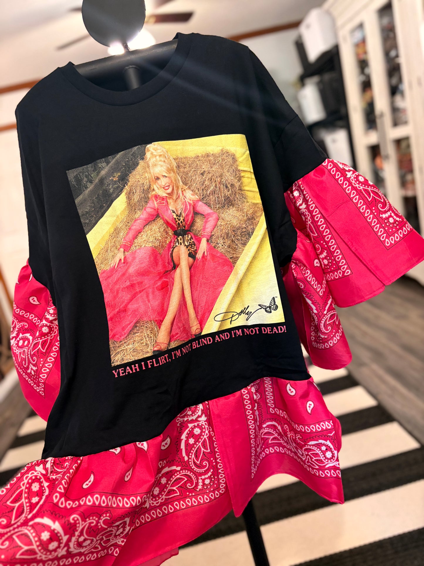 Dolly The Flirt Bandana Baby Doll Tee Fits a Small to 2X