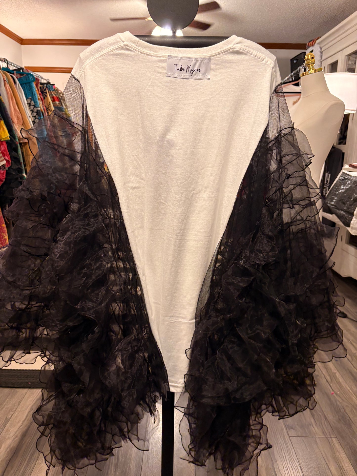 The Queen Rockstar Ruffle Top One Size Fits a Small to 3X