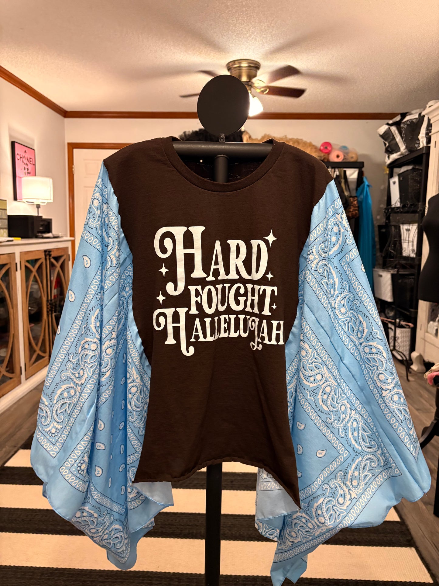 Hard Fought Bandana Poncho Tee Fits a Small to XL