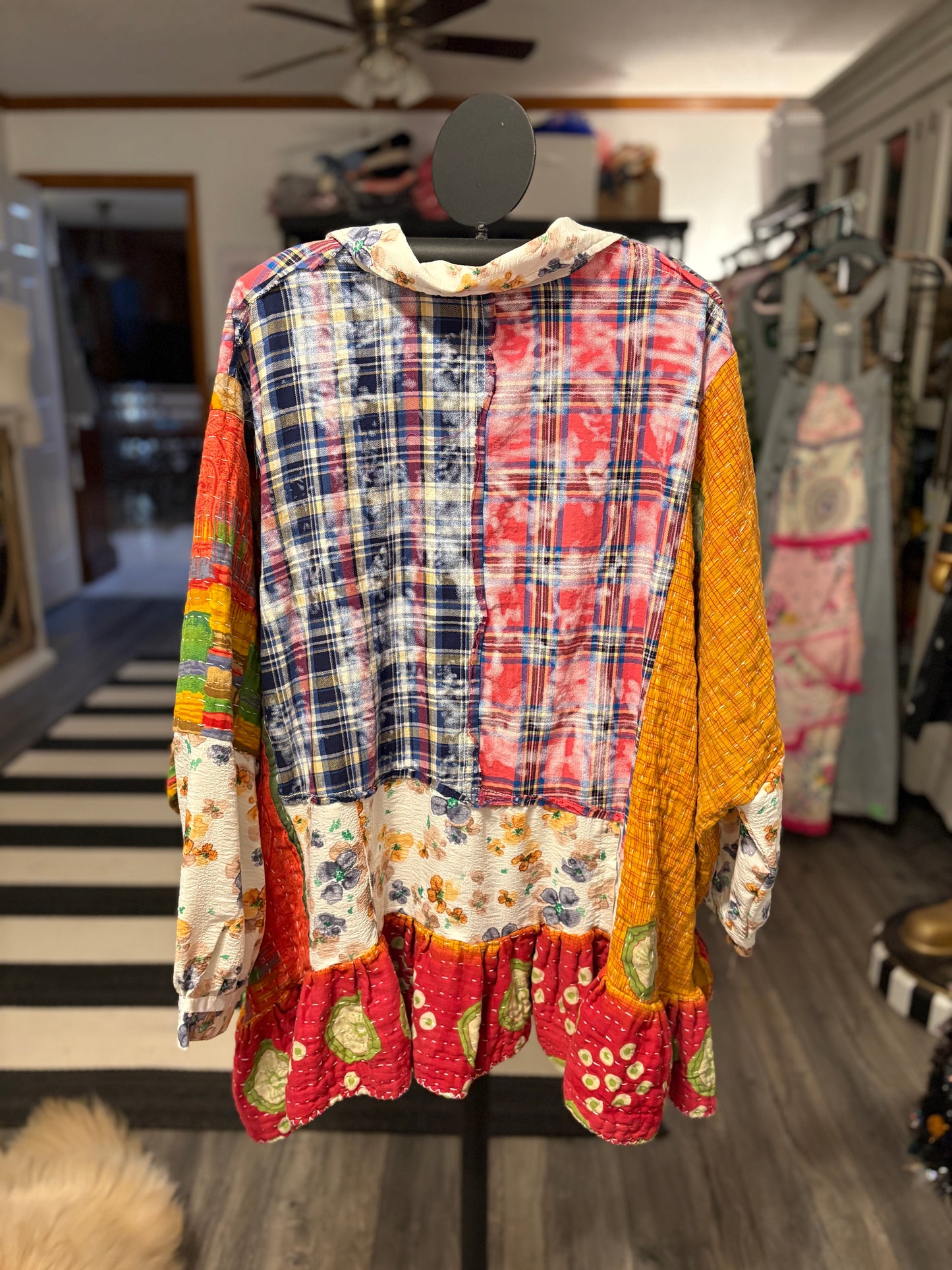 Violetta Upcycled Vintage Kantha Dress/Long Shirt One Size Fits Most