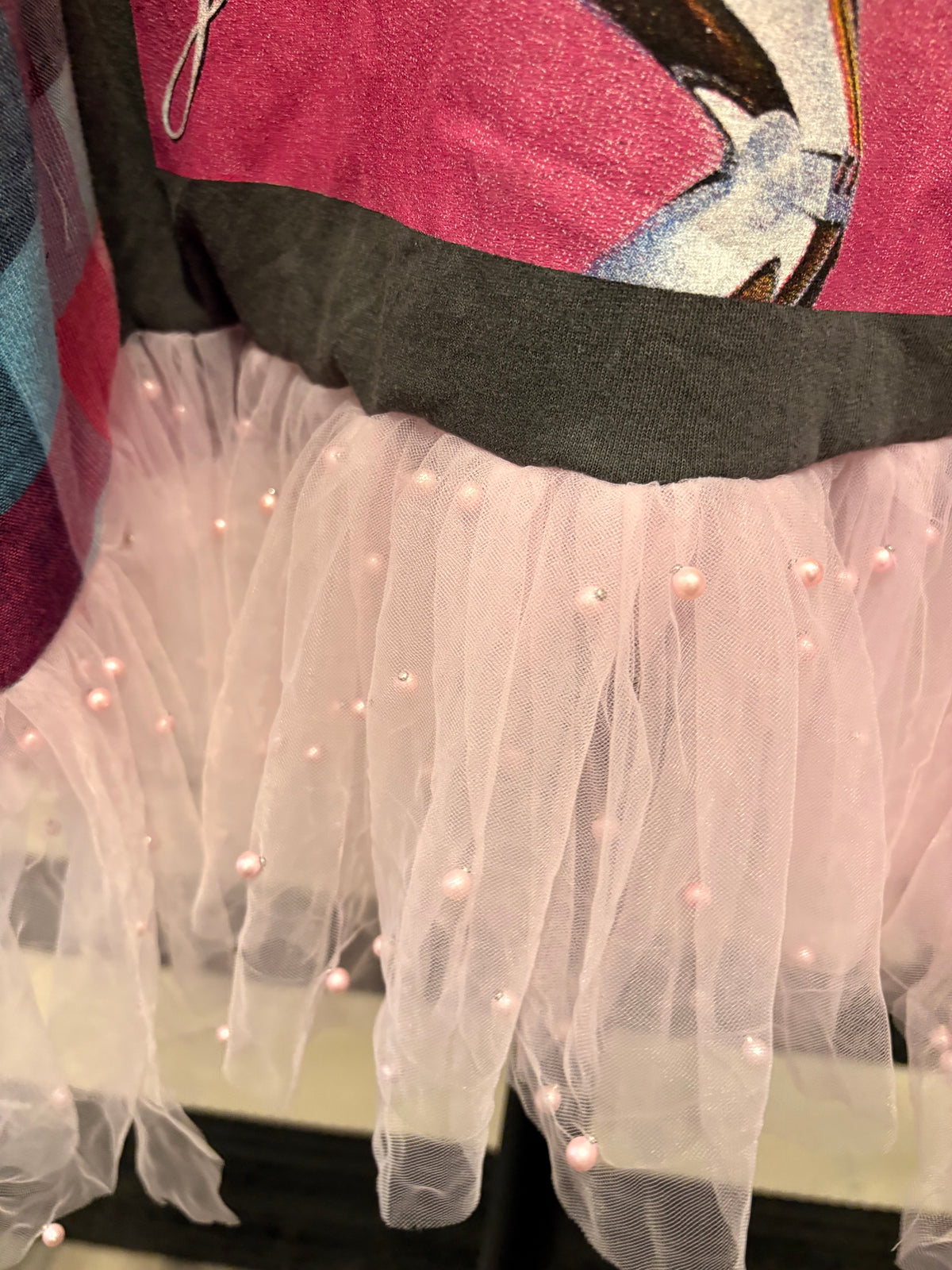Just Push Play Flannel and Tutu Tee One Size Fits a Small to Large
