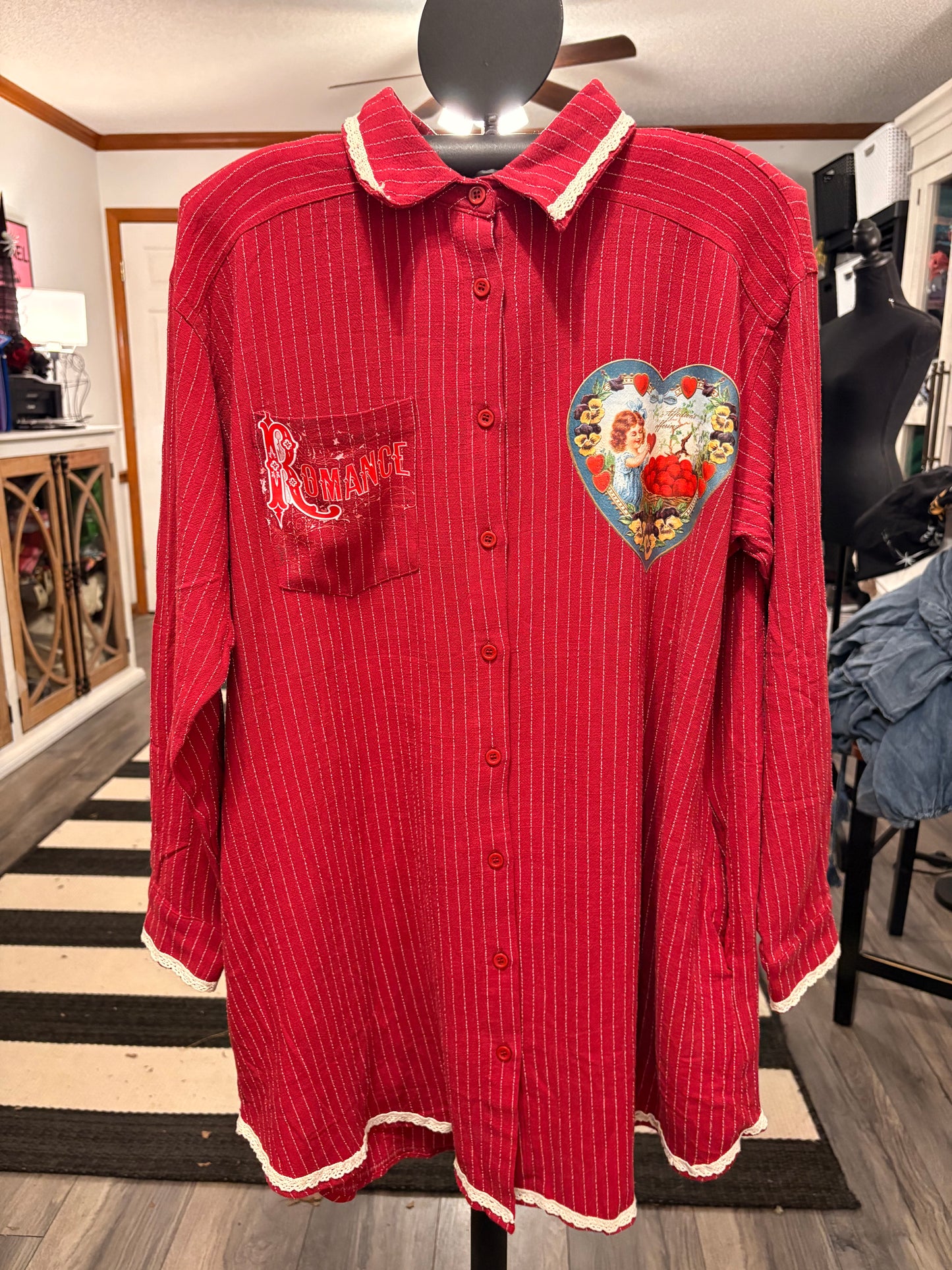 Affections Junk” Button Down One Size Fits a Small to Large