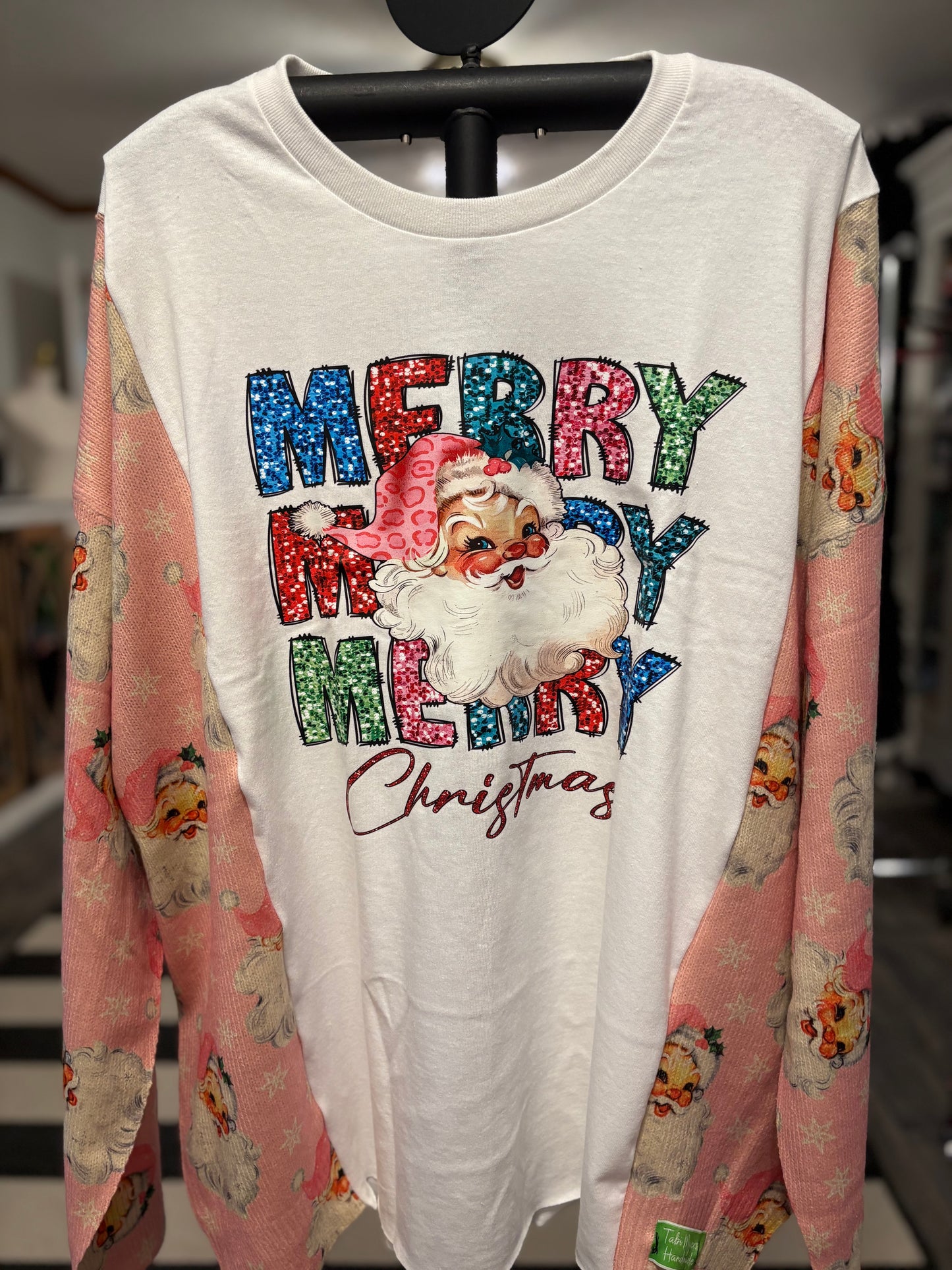 Vintage Santa Upcycled Drop Sleeve Sweater One Size Fits a Small to XXL