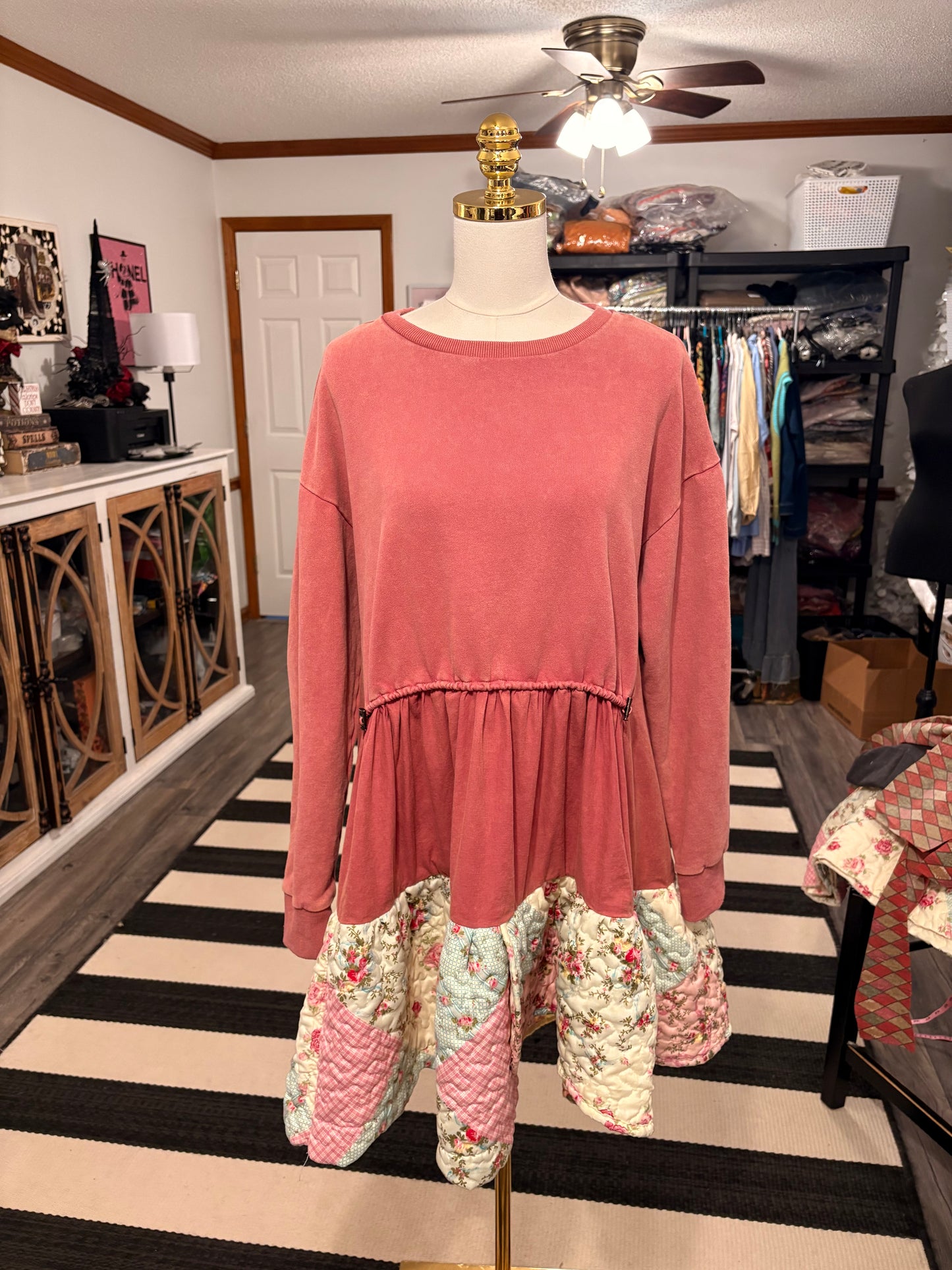 Betsy Upcycled Quilt Jumper One Size Fits Small to XL Oversized!