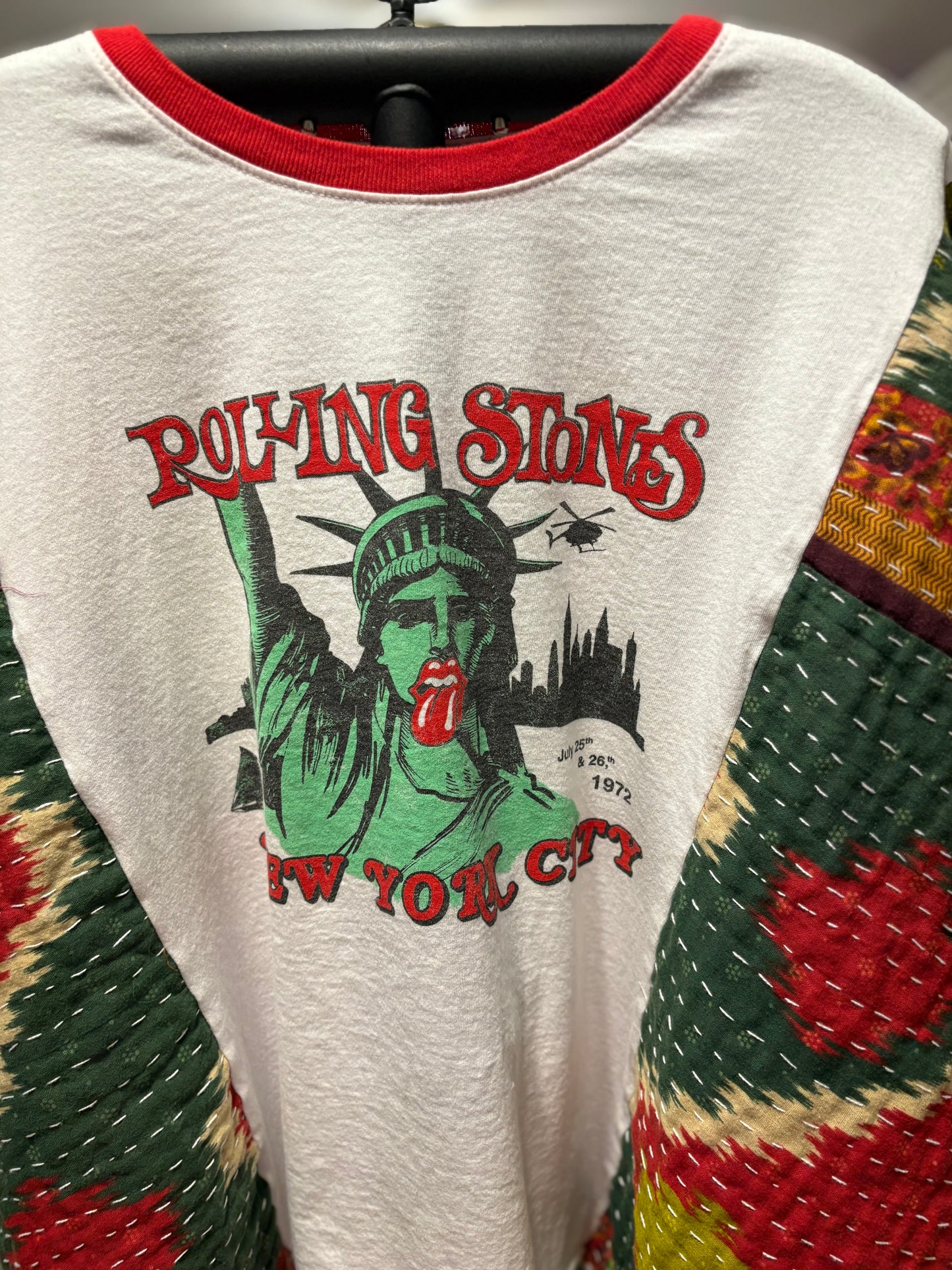 1972 Stones NYC Vintage Kantha Poncho Tee Fits A Size Small to XXL