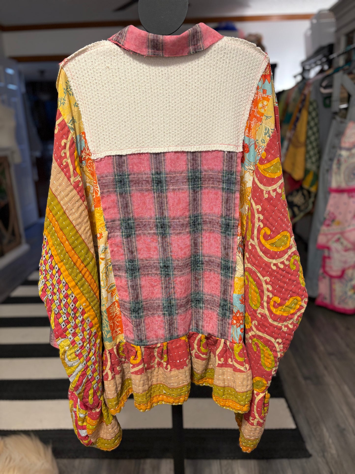 Abby Upcycled Vintage Kantha Dress/Long Shirt One Size Fits Most