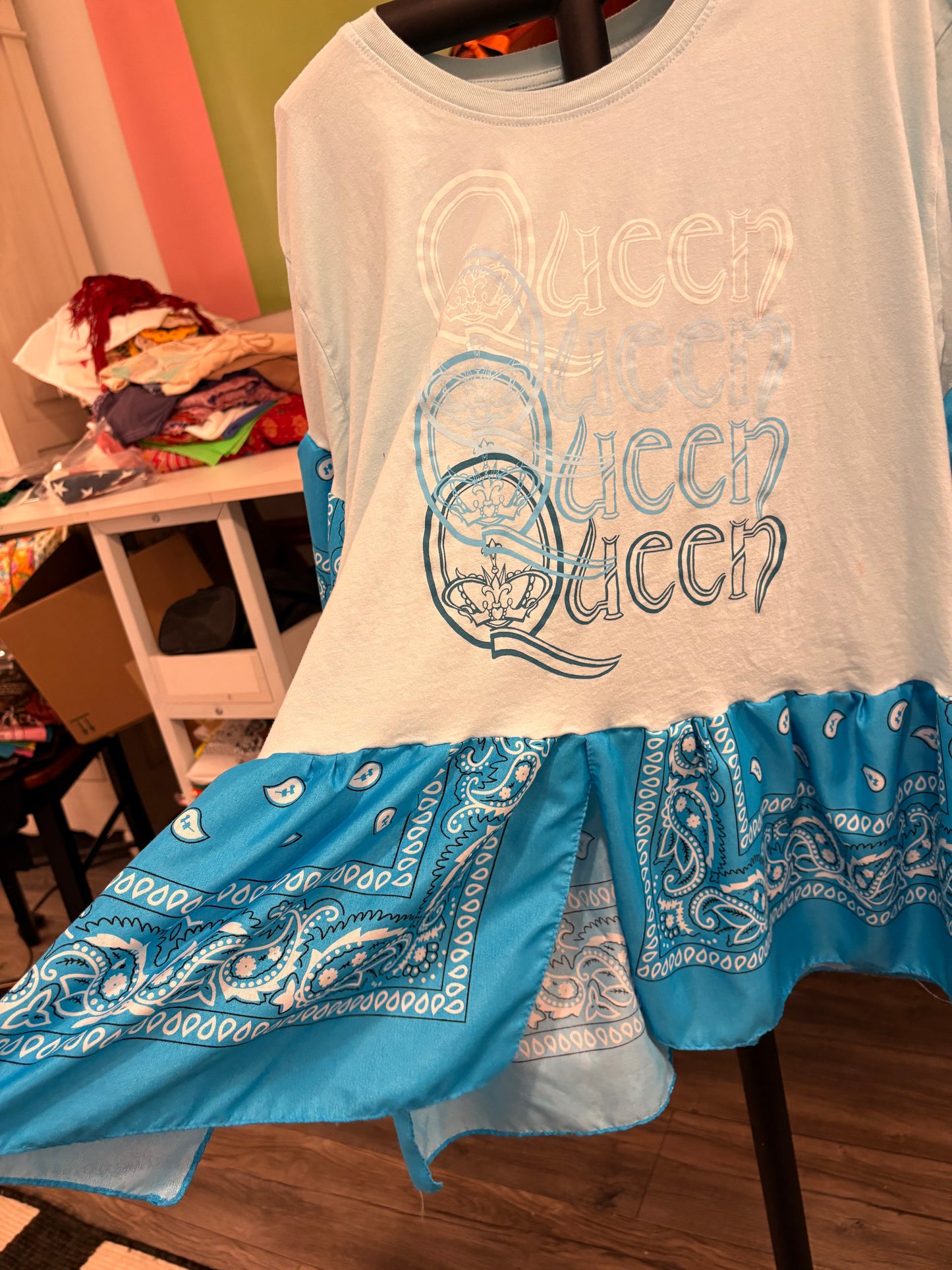 Queen Bandana Baby Doll Tee Fits a Small to 2X