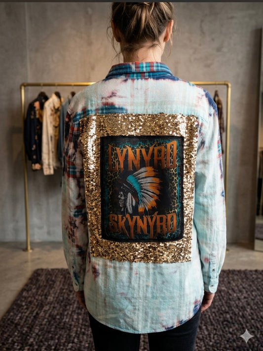 Lynard Skynard Flashy Flannel
Fits a Small to XXL 4-16