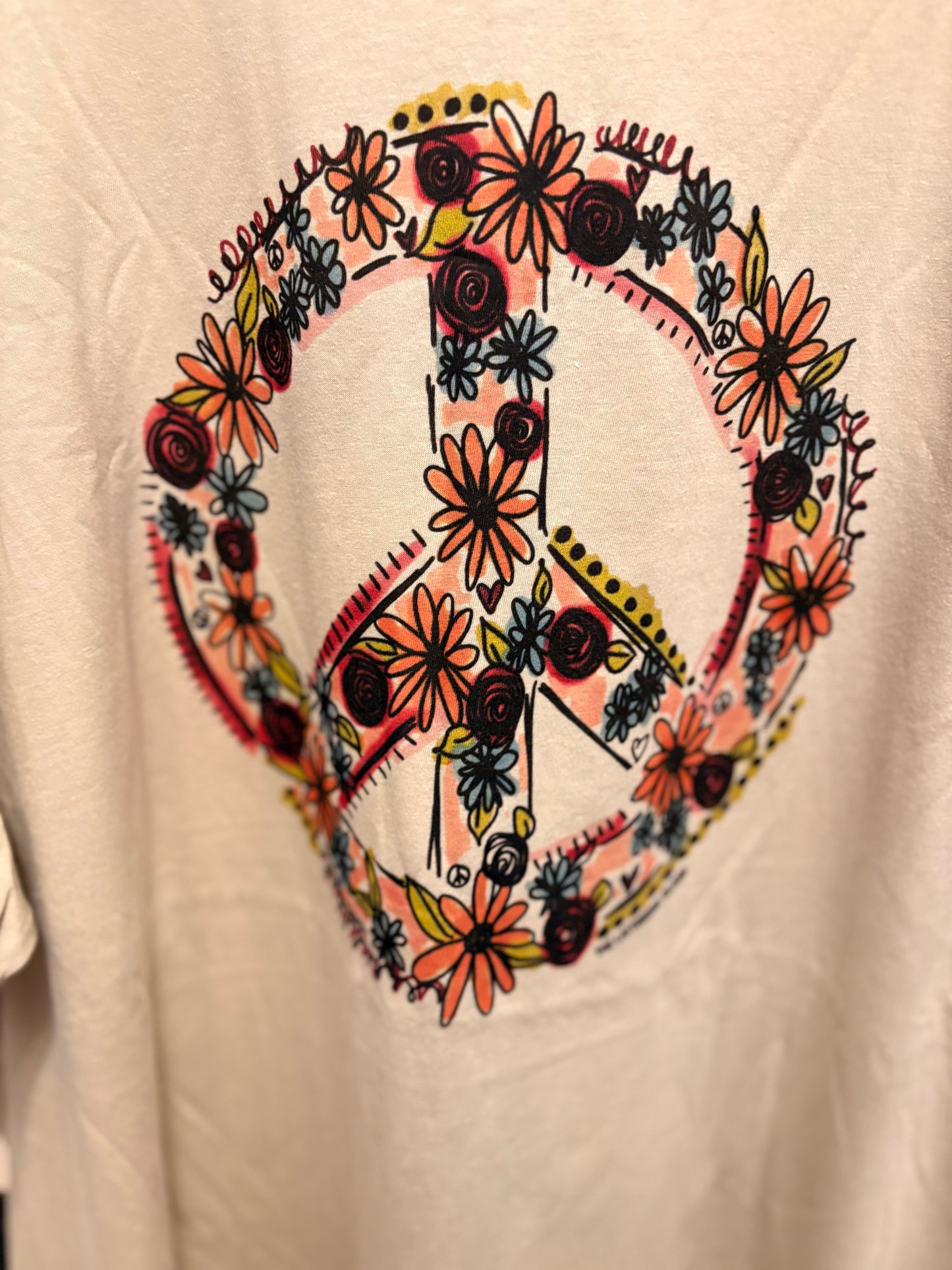 Peace Baby Lace Bottom Tee Dress OVERSIZED Fits a Small to 3X