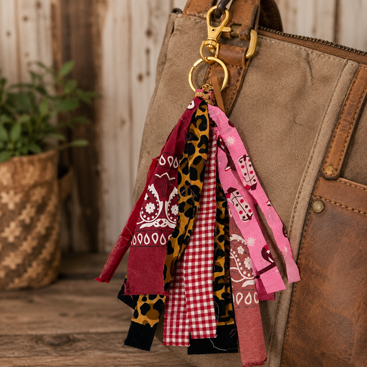 Amanda Bandana Tassel Purse Charm/Keyring