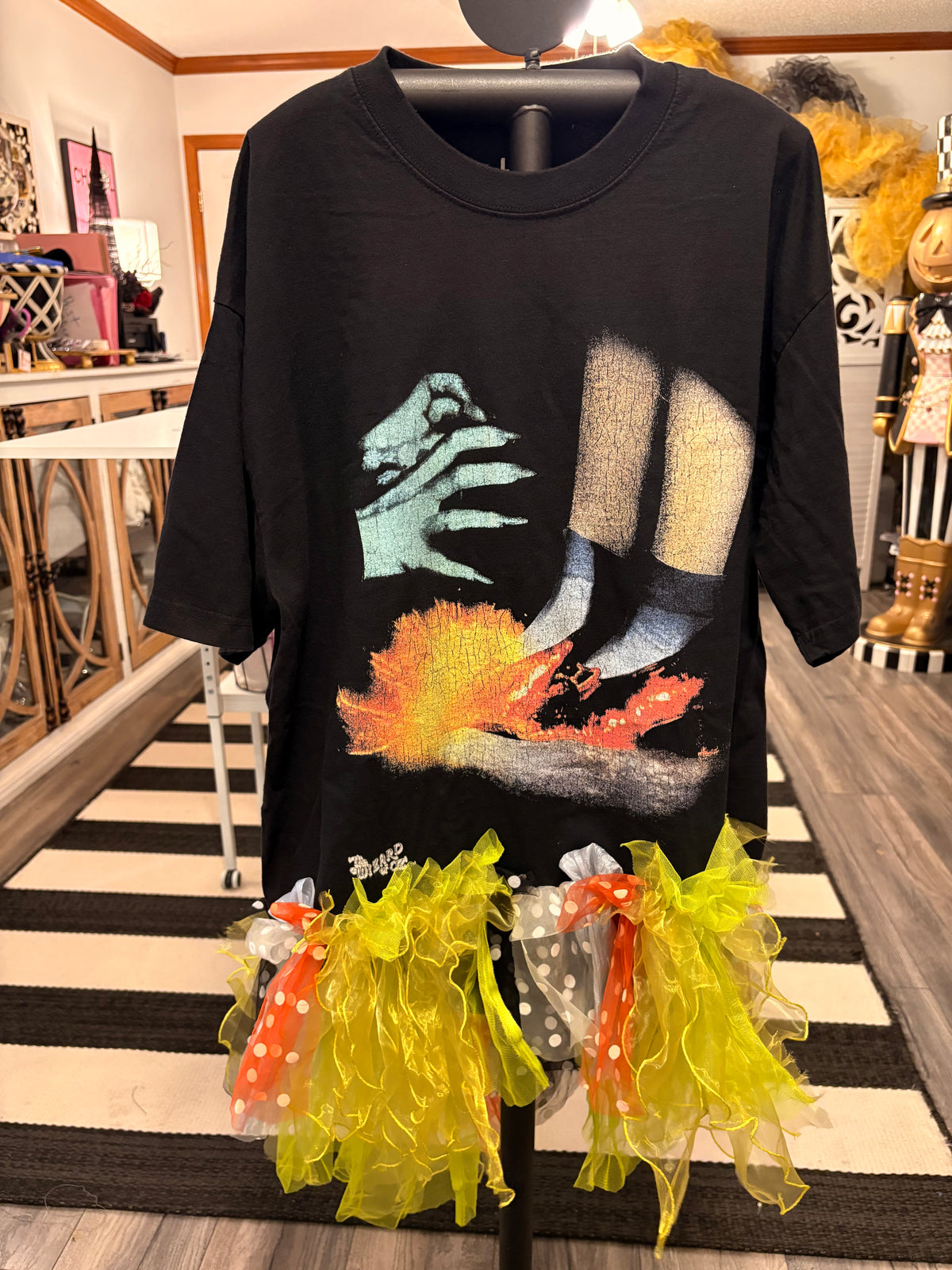 I’ll Get You My Pretty Glam Fringe Asymmetrical Tee One Size Fits Small to XL