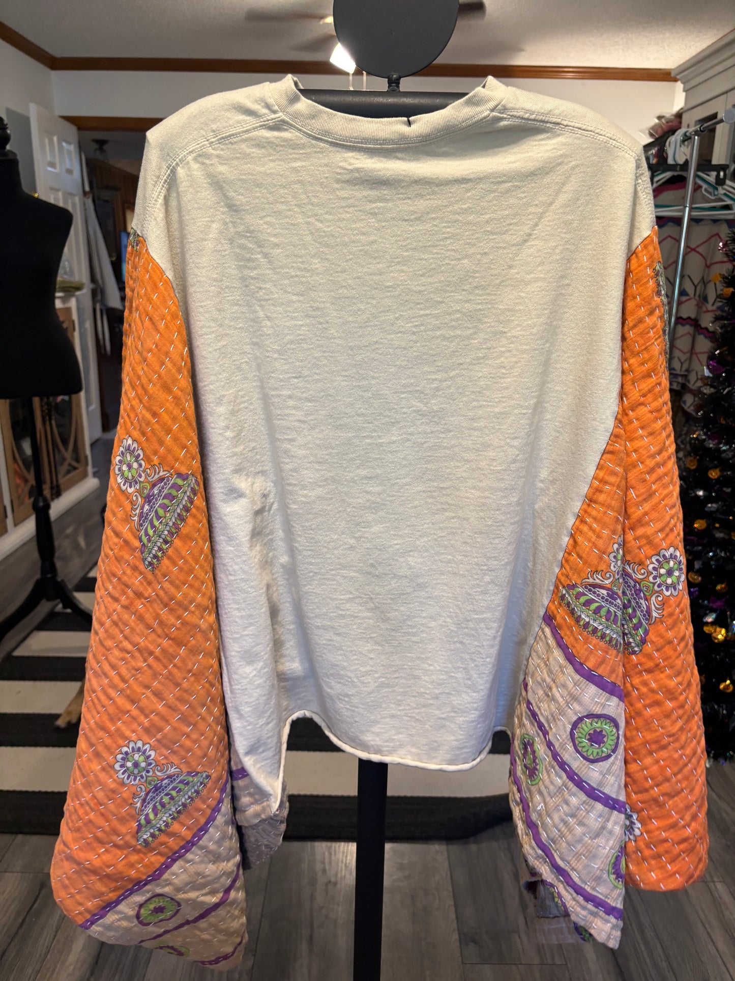 Always Blessed Vintage Kantha Poncho Tee Fits A Small to XL
