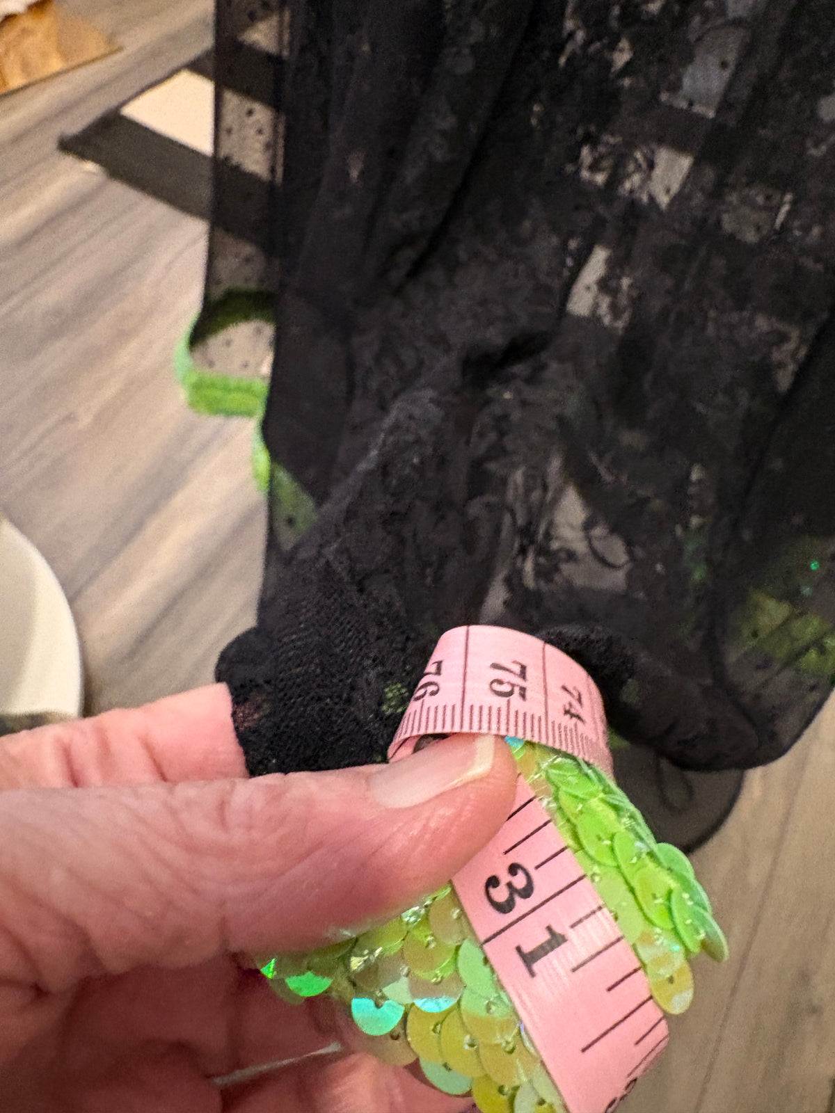 Green Goddess Sequin Lace Glam Skirt One Size Fits a Large