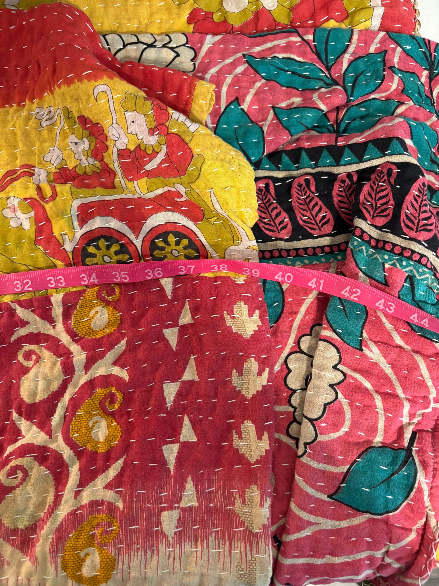 Blondie Upcycled Vintage Kantha Poncho Tee Fits A Size Small to  XL