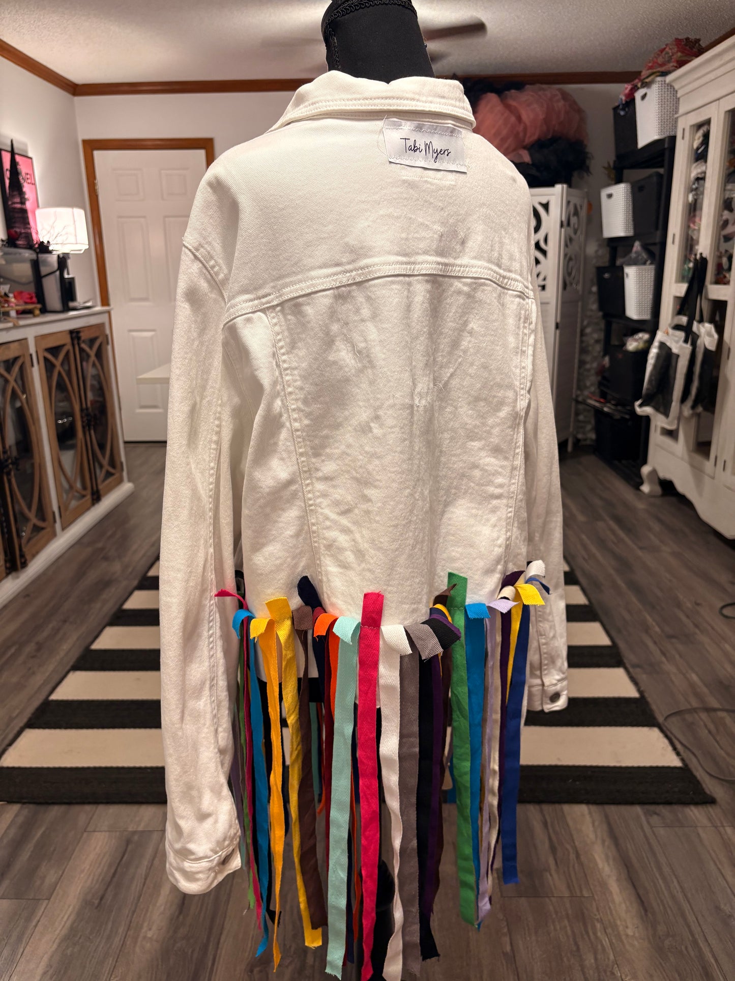 Sara Denim Color Jacket Fits a Large/XL