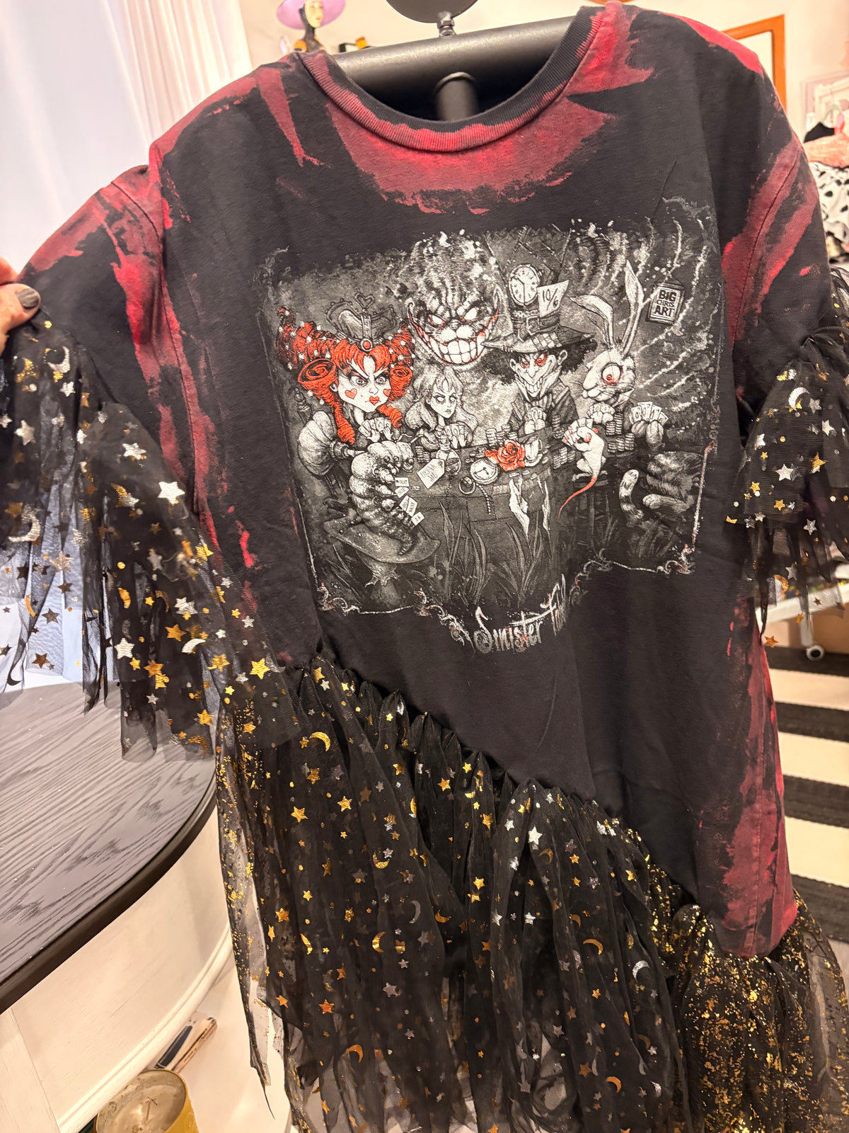 Halloween with Alice Asymmetrical Fringe Tee One Size Fits Small to Large