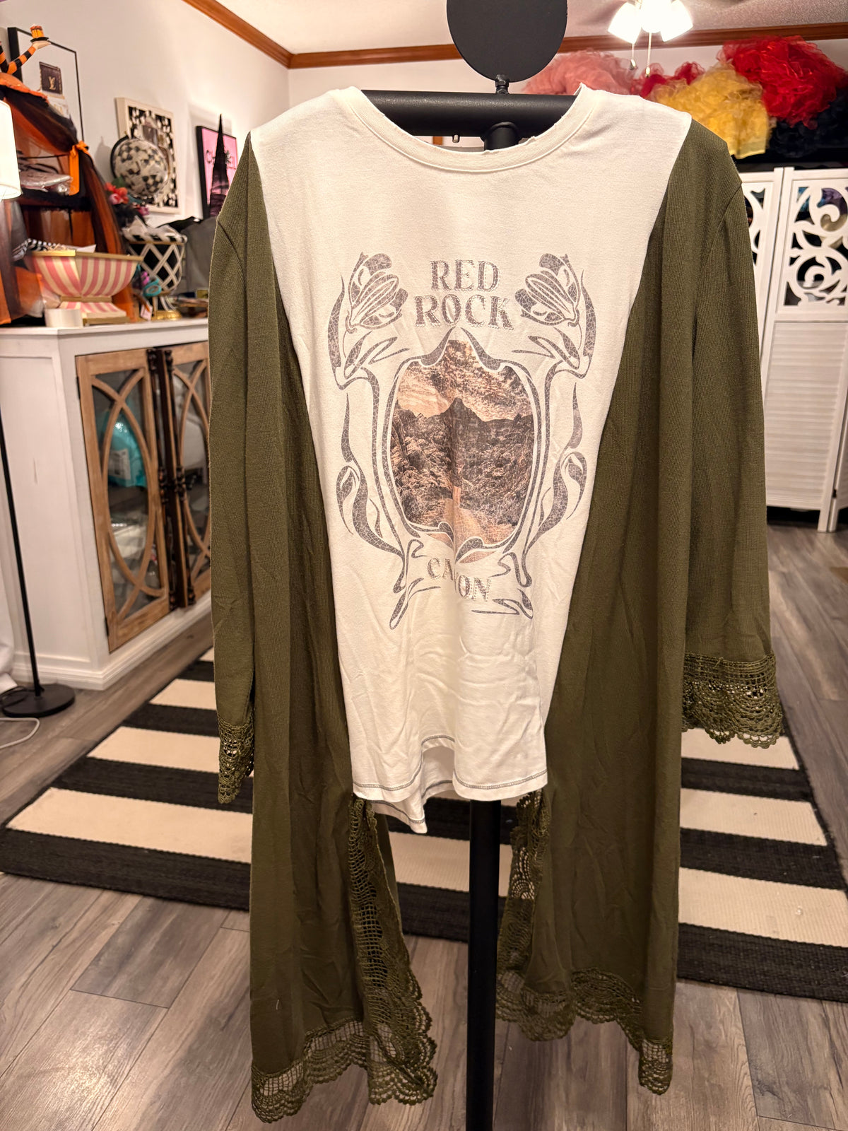 Red Rock Upcycled Kimono Tee One Size fits a Small to XL