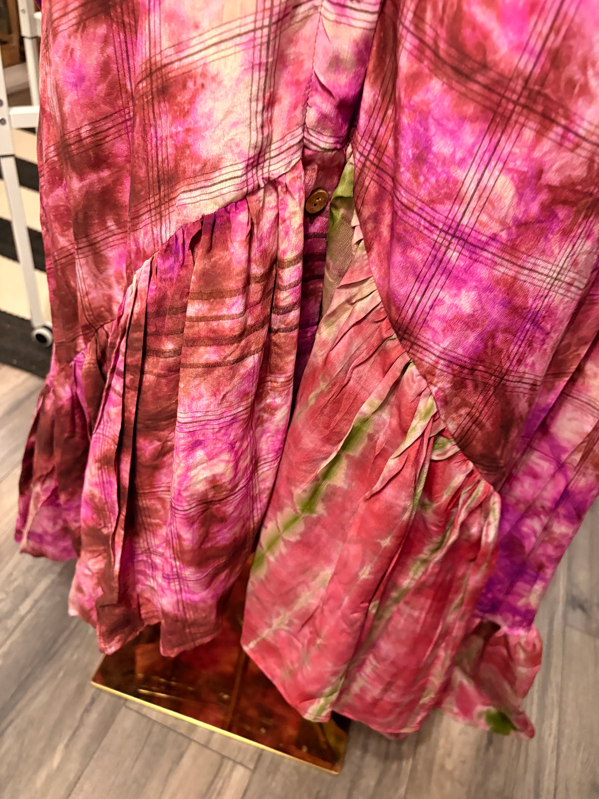 Meredith Hi/Lo Silk Ruffled Duster One Size Fits Small to 3X 2-22