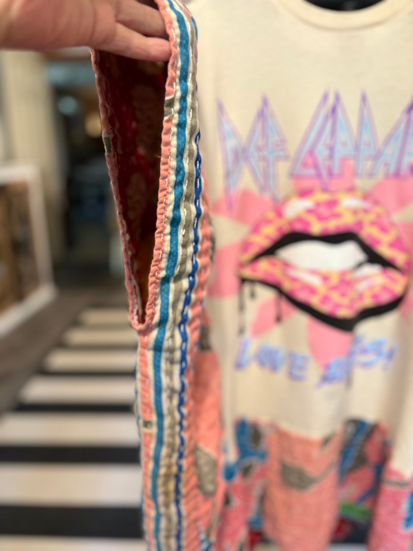 Def Leppard Upcycled Kantha Dress Fits a Small to XXL Super Oversized