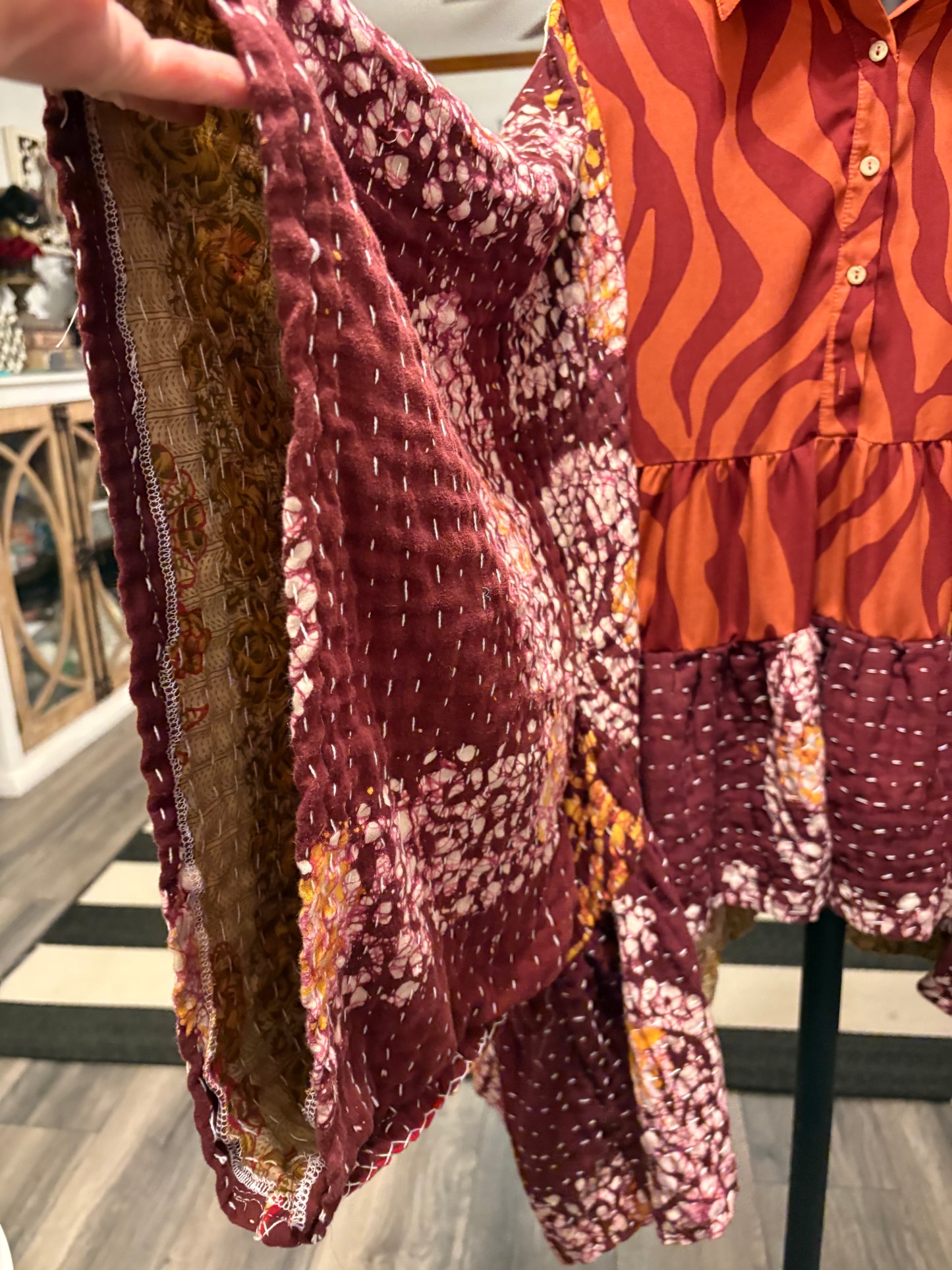 Rocky Upcycled Vintage Kantha Dress/Long Shirt One Size Fits Most