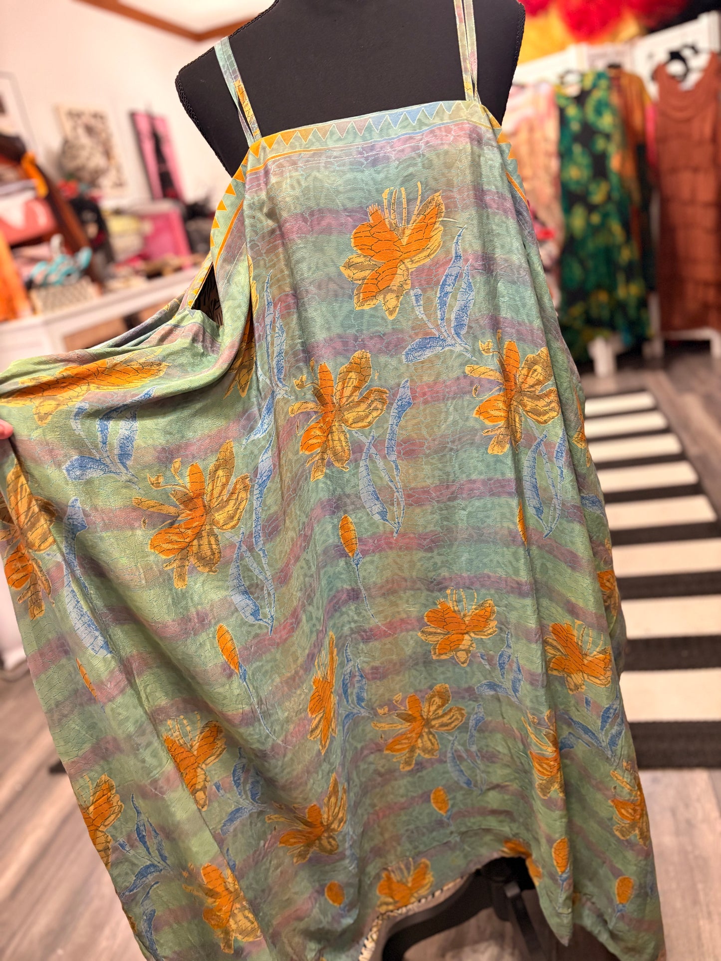 Sadie Silk Reversible Maxi Dress One Size Fits Small to 3X 2-22