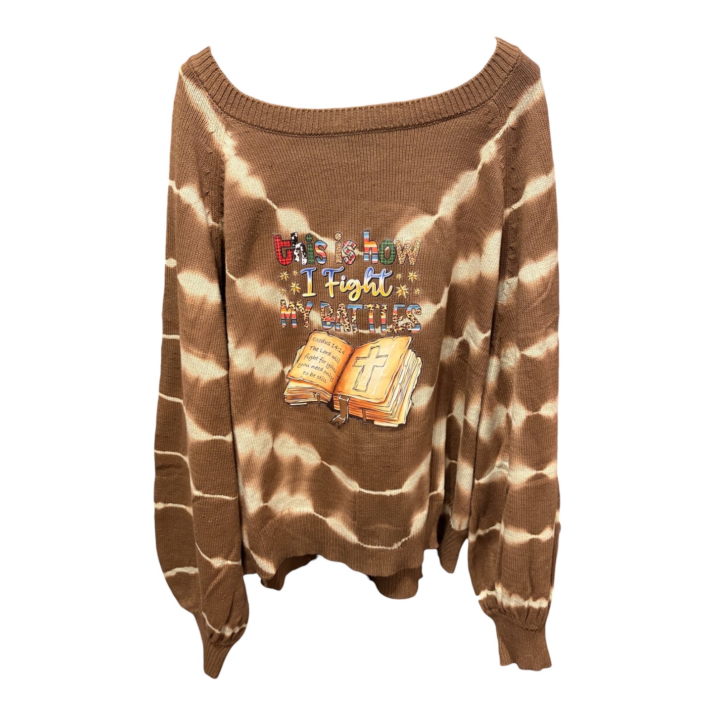 Bible Battles Upcycled Oversized Sweater Fits XL/2X