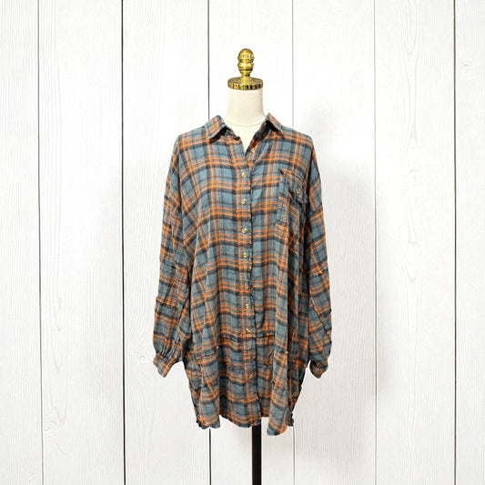 Best Flannel Ever Tangerine Teal Plus Size
