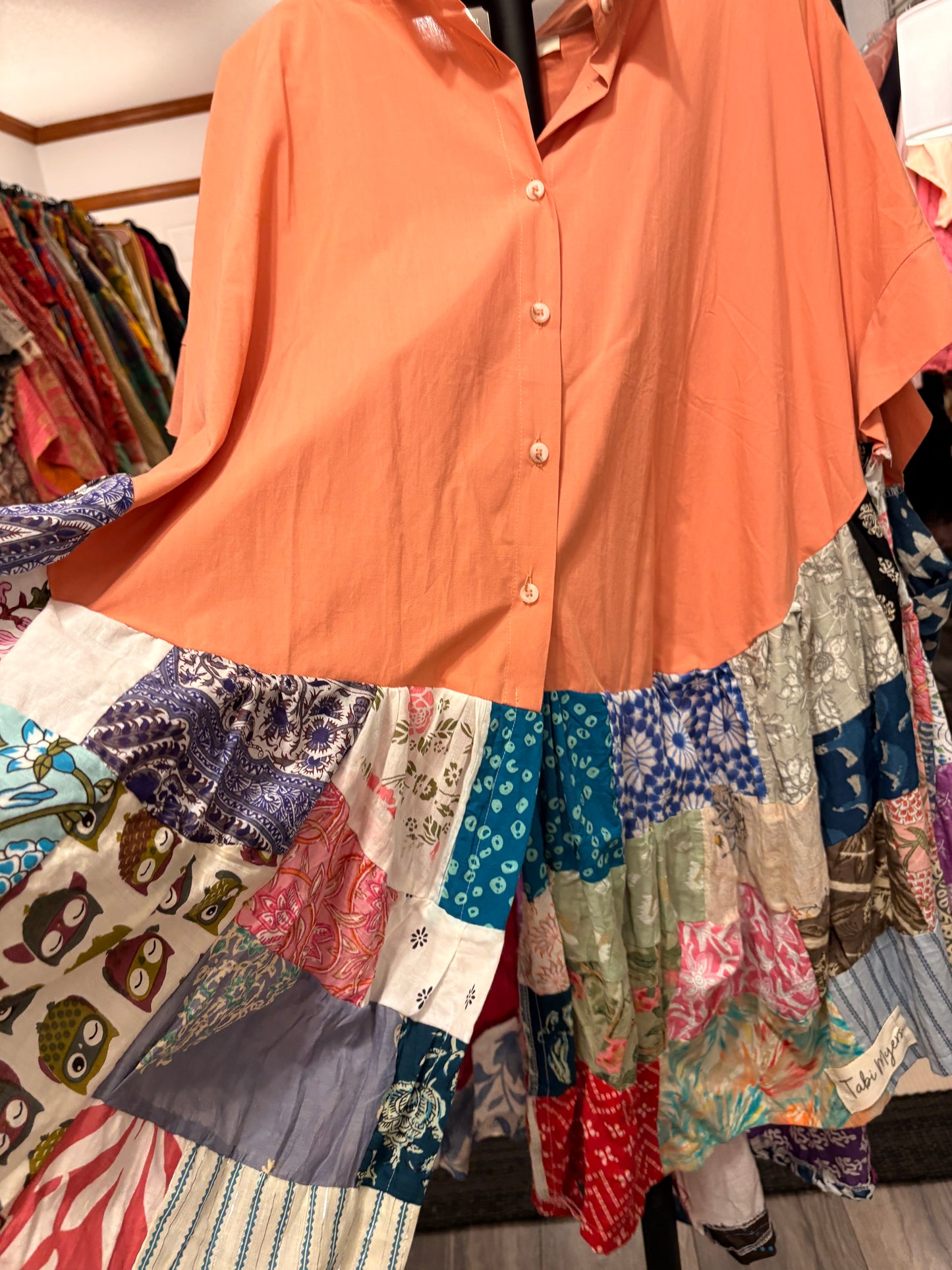Shannon Upcycled Patchwork Circle Poncho One Size Fits Most