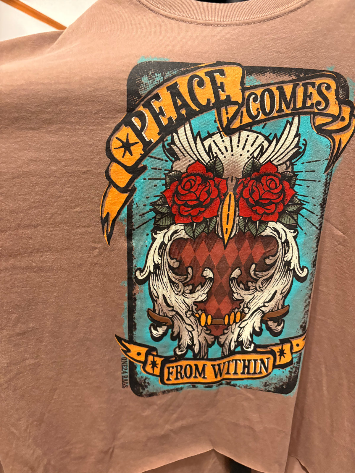 Peace Within Oversized Cut Off Tee