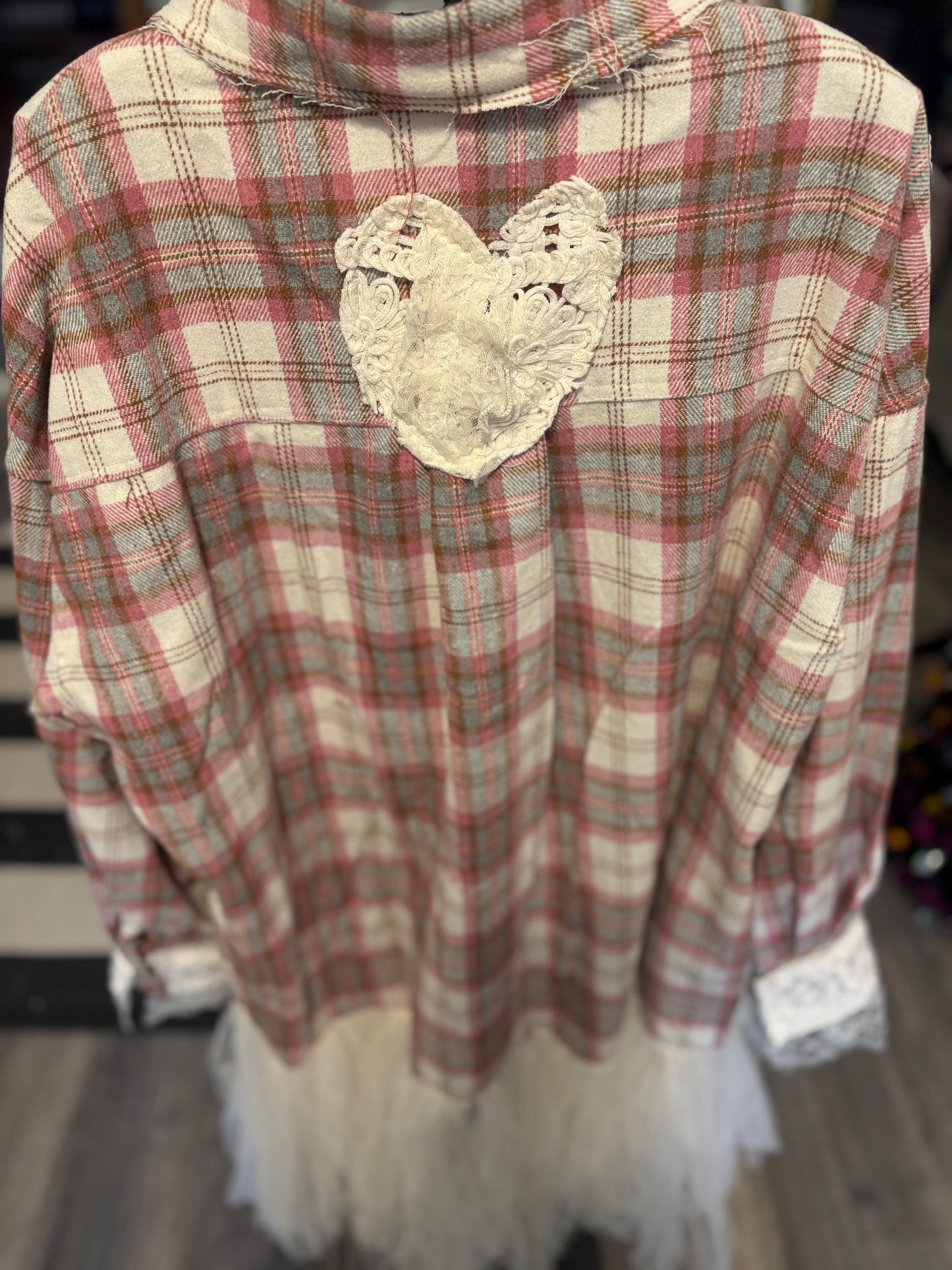 Pretty in Pink Plaid Upcycled Patchwork Dress One Size Fits a  Small to XXL