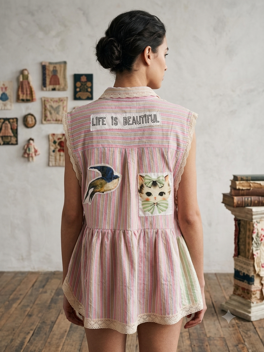 Beautiful Life Upcycled Sleeveless Top One size fit Small to 2X