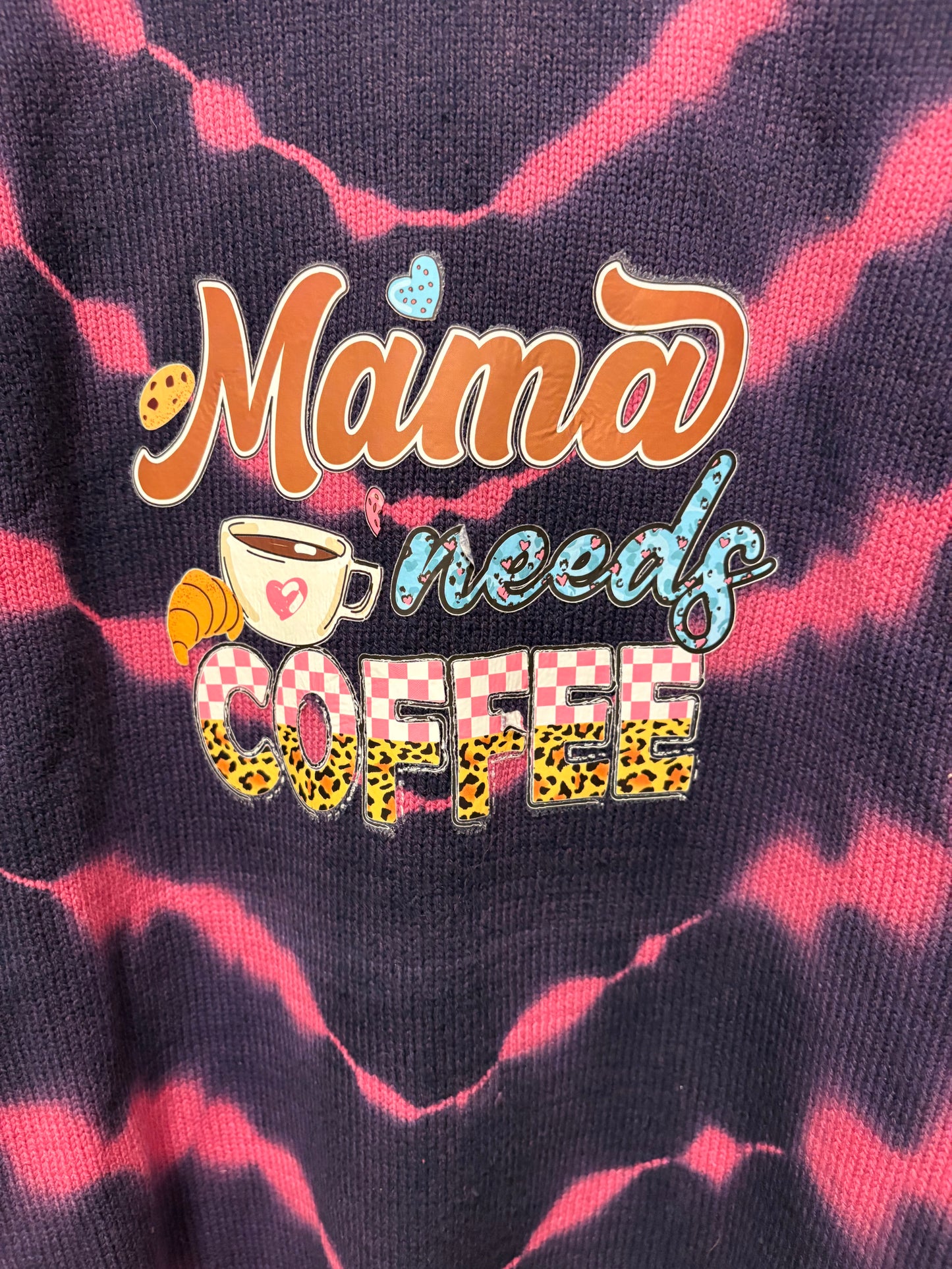 Mama Needs Coffee Upcycled Oversized Sweater Fits XL/2X