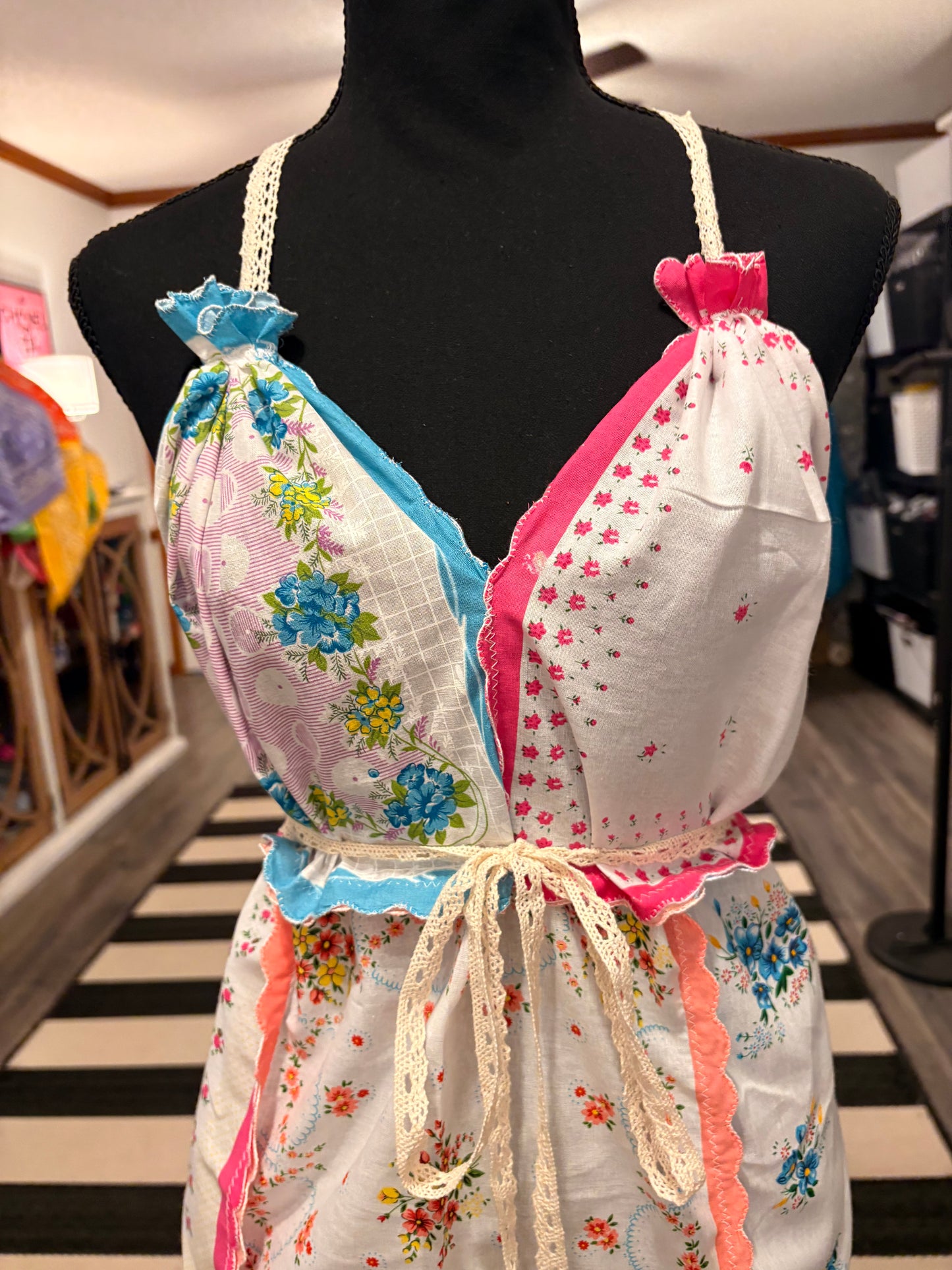 Lilly Upcycled Hankie Top One Size Fits a 8-14