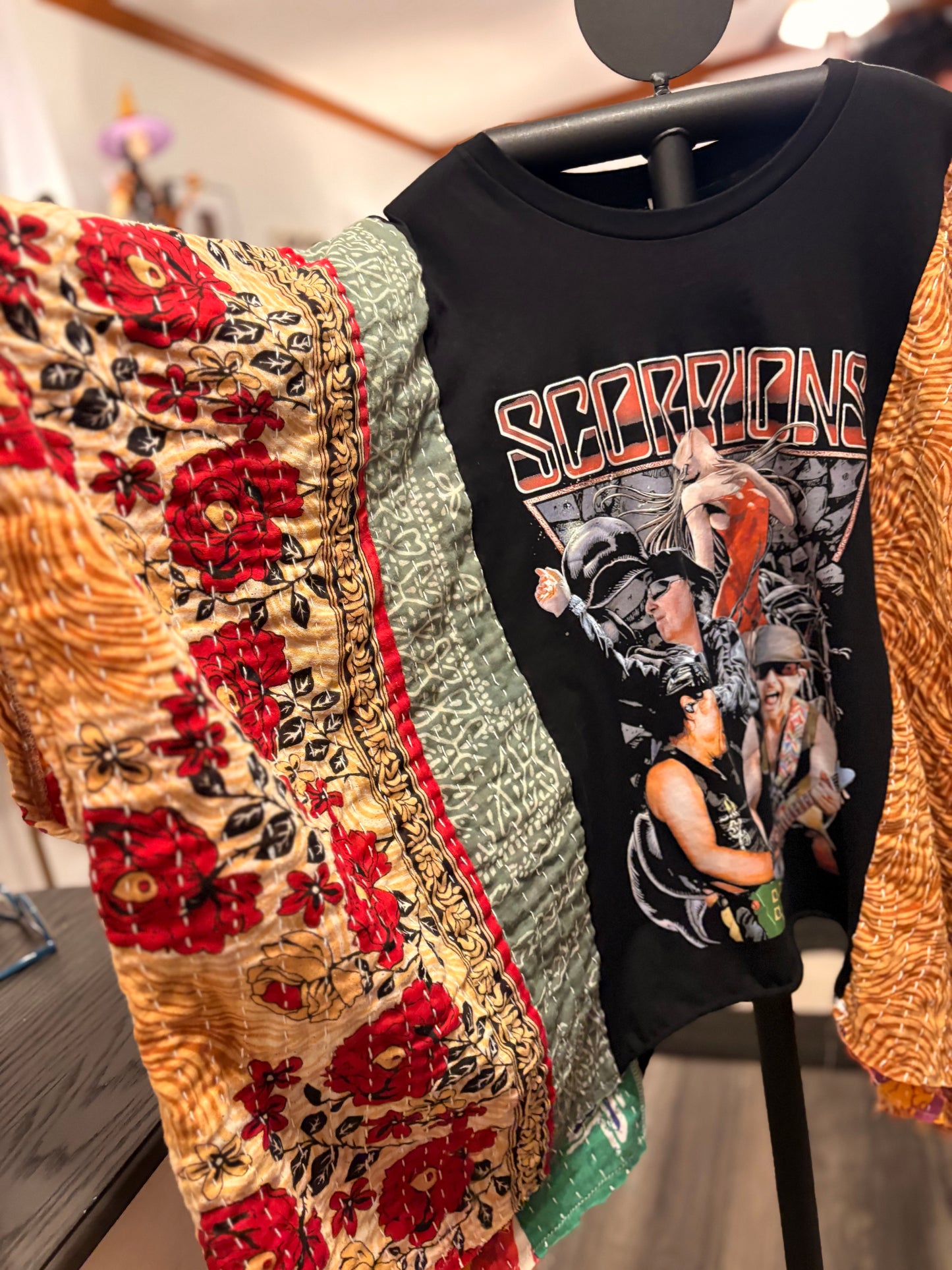Rock You Like A Hurricane Upcycled Vintage Kantha Poncho One Size Fits a Small to XXL