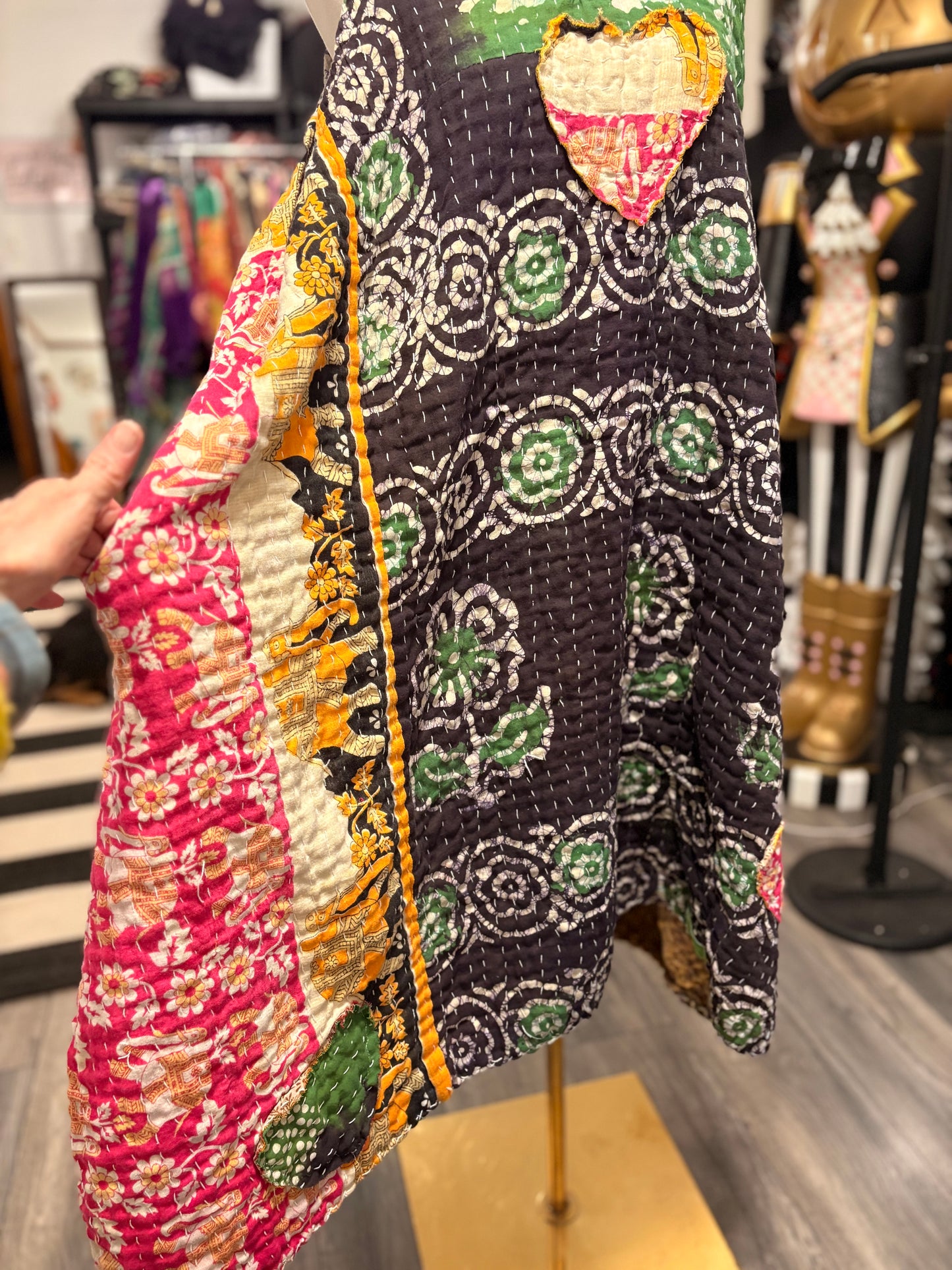 Degas Upcycled Vintage Kantha Quilt ART Jumper One Size Fits A Large to 3X Oversized