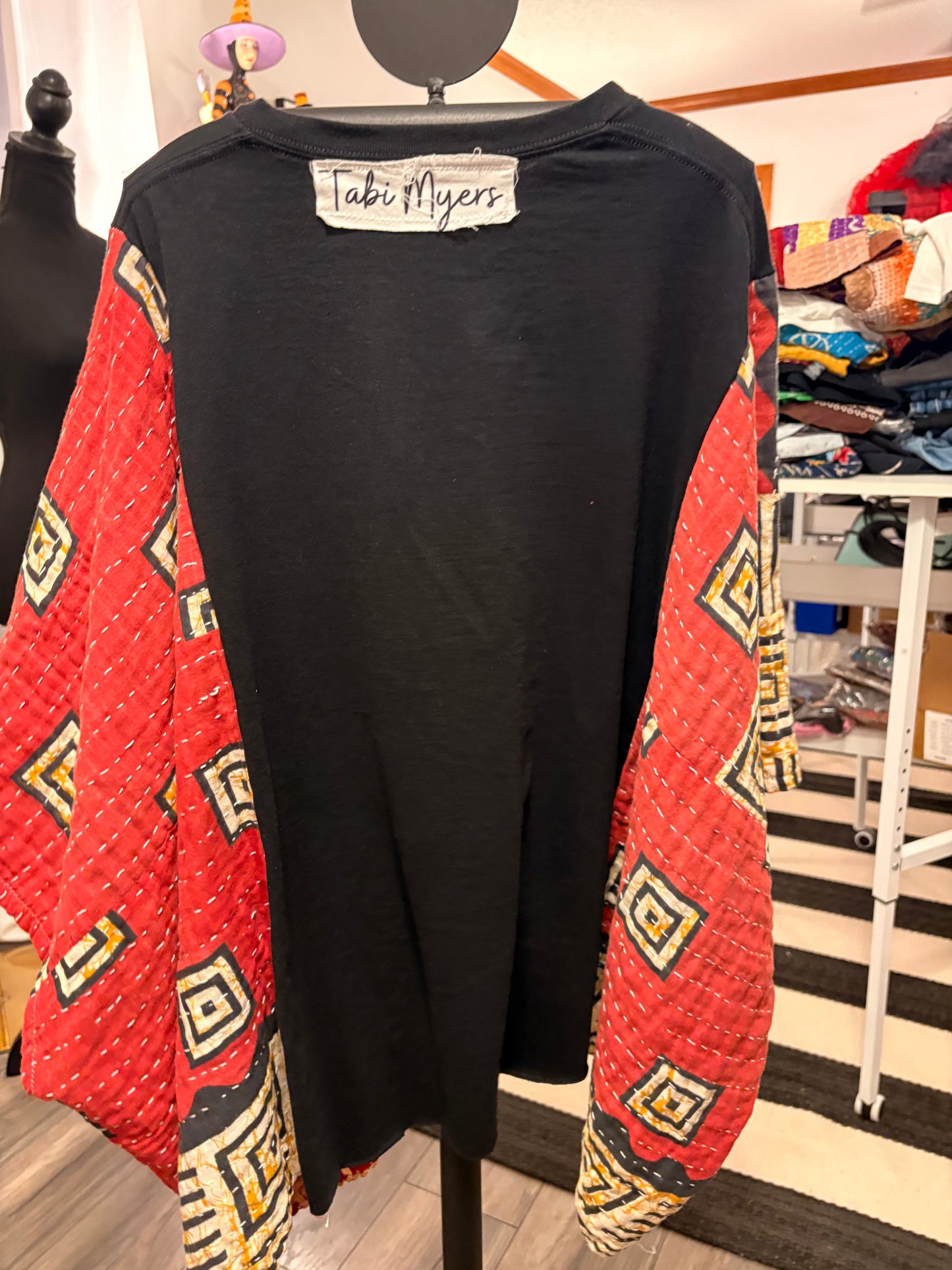 Hokus Pokus Upcycled Vintage Kantha Poncho One Size Fits a Small to XXL