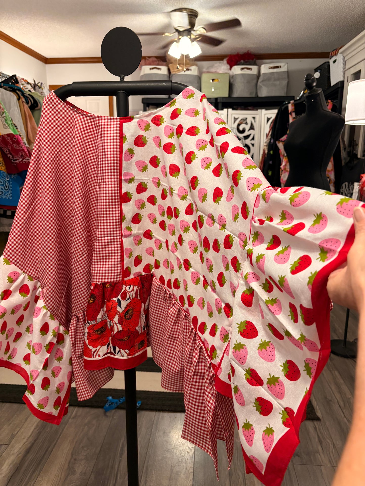 Strawberry Fields Bandana Ruffled Poncho One Size Fits a Small to 3X