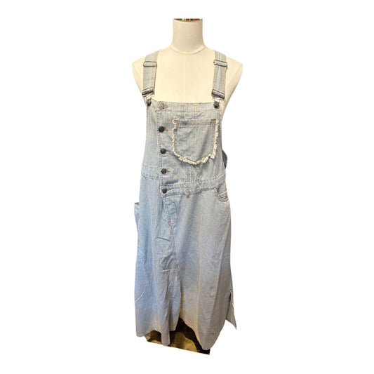 Striped Denim Overall Maxi Dress