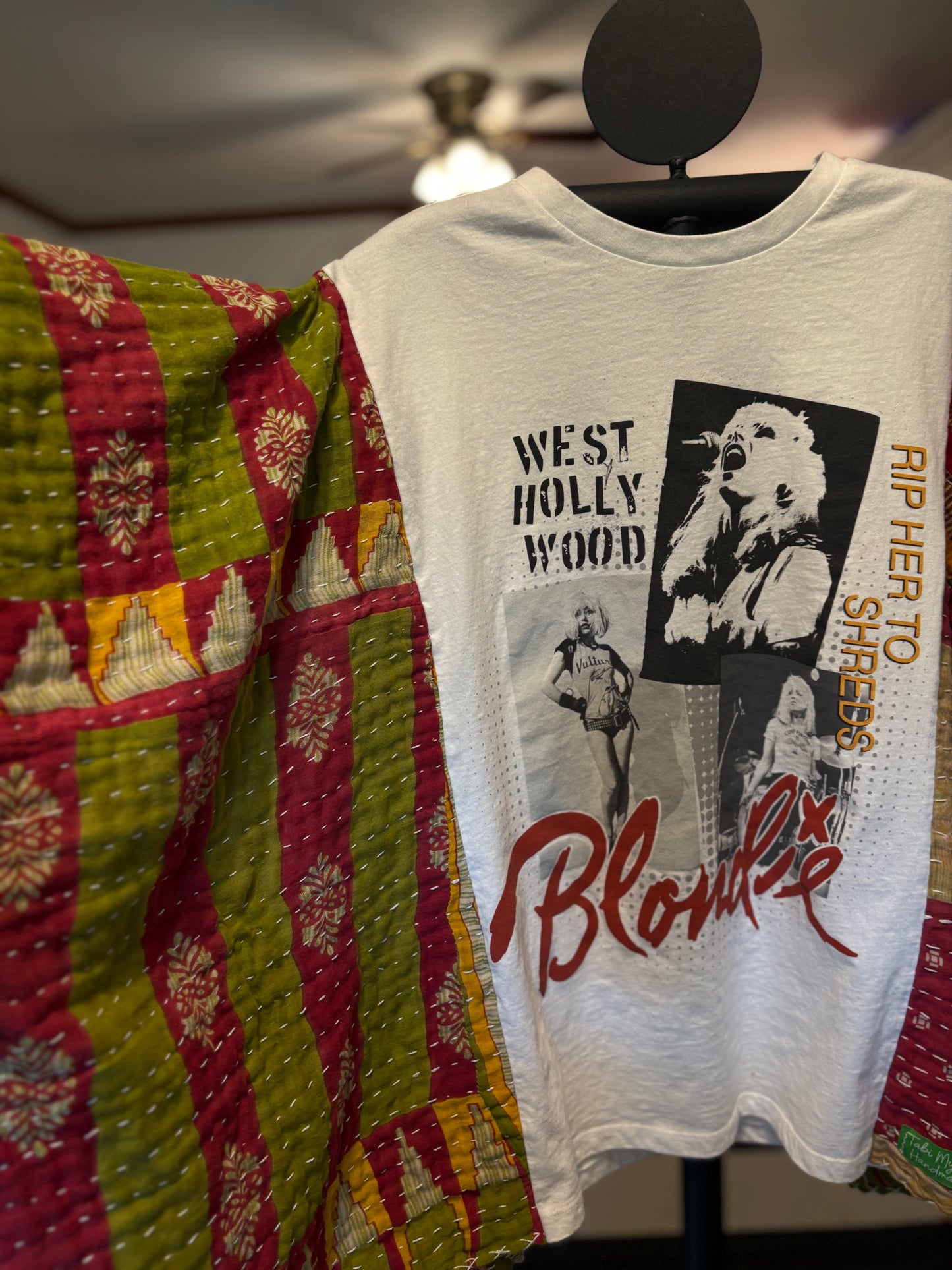 Blondie Upcycled Vintage Kantha Poncho Tee Fits A Size Small to  XL