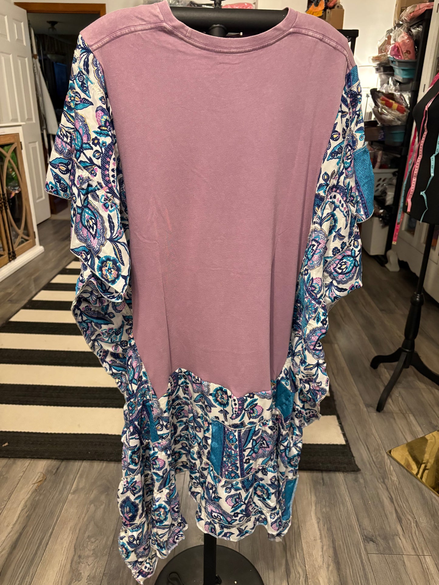 Billy Joel Upcycled Silk Butterfly Cocoon Top One Size fits a Small to XXL Hi/Lo