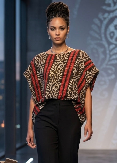 Scarlett Kantha Top One Size Fits a Small to XL 6-14