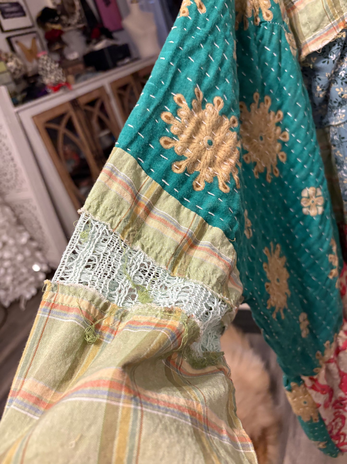 Ophelia Upcycled Vintage Kantha Dress/Long Shirt One Size Fits Most