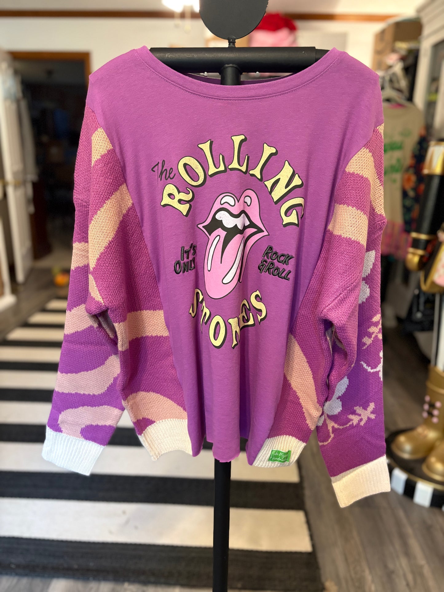 The Stones Upcycled Drop-Sleeve Tee Sweater One Size Fits a Small to XXL
