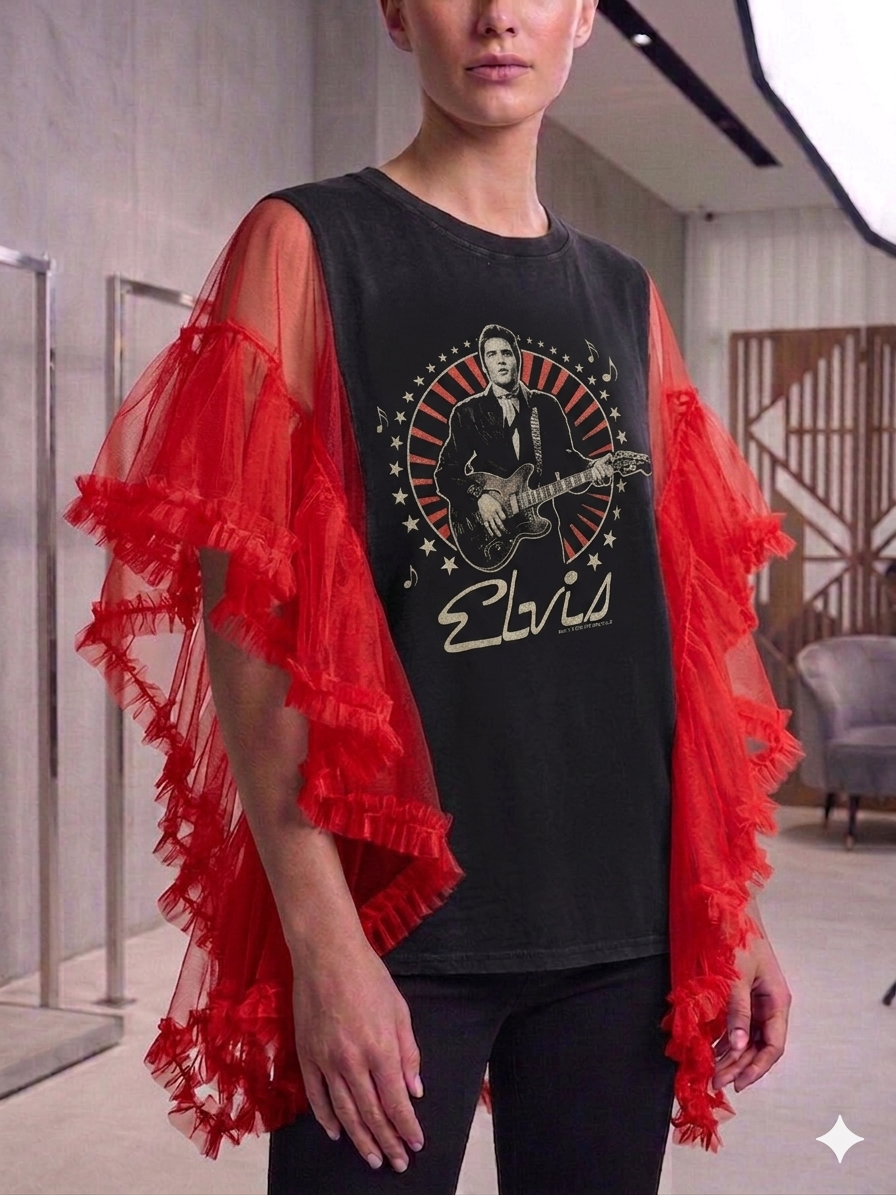 King of Rock Upcycled Rockstar Poncho One Size Fits a Small to Large