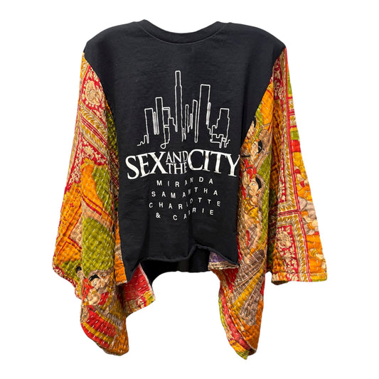 Sex in the City Upcycled Vintage Kantha Poncho Tee Fits A Size Small to XL